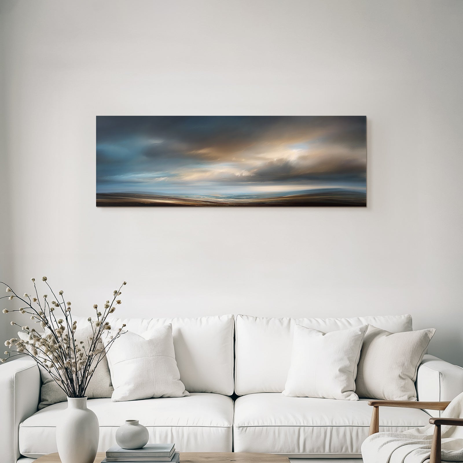 Dramatischer Himmel Und Ruhige Berglandschaft