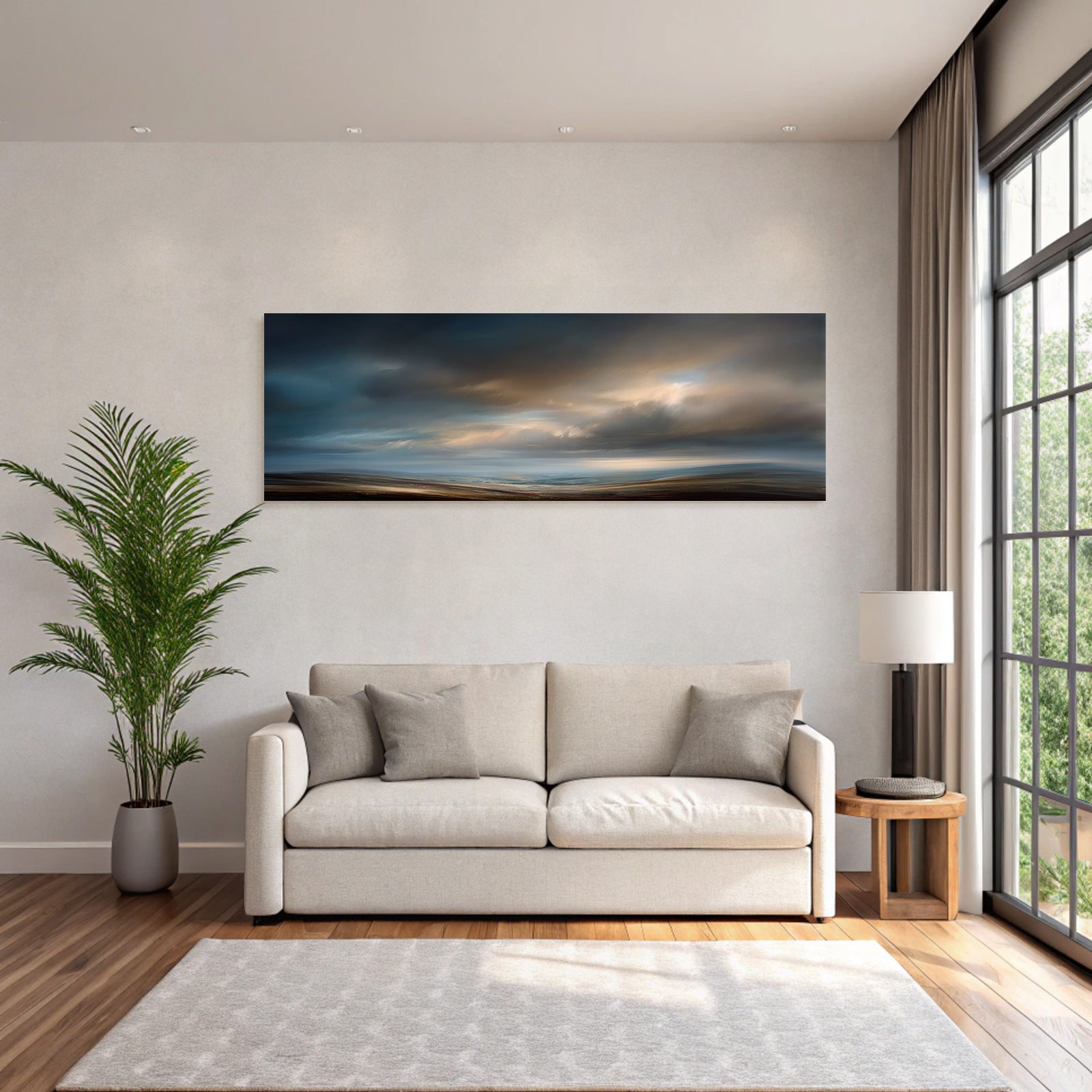 Dramatischer Himmel Und Ruhige Berglandschaft