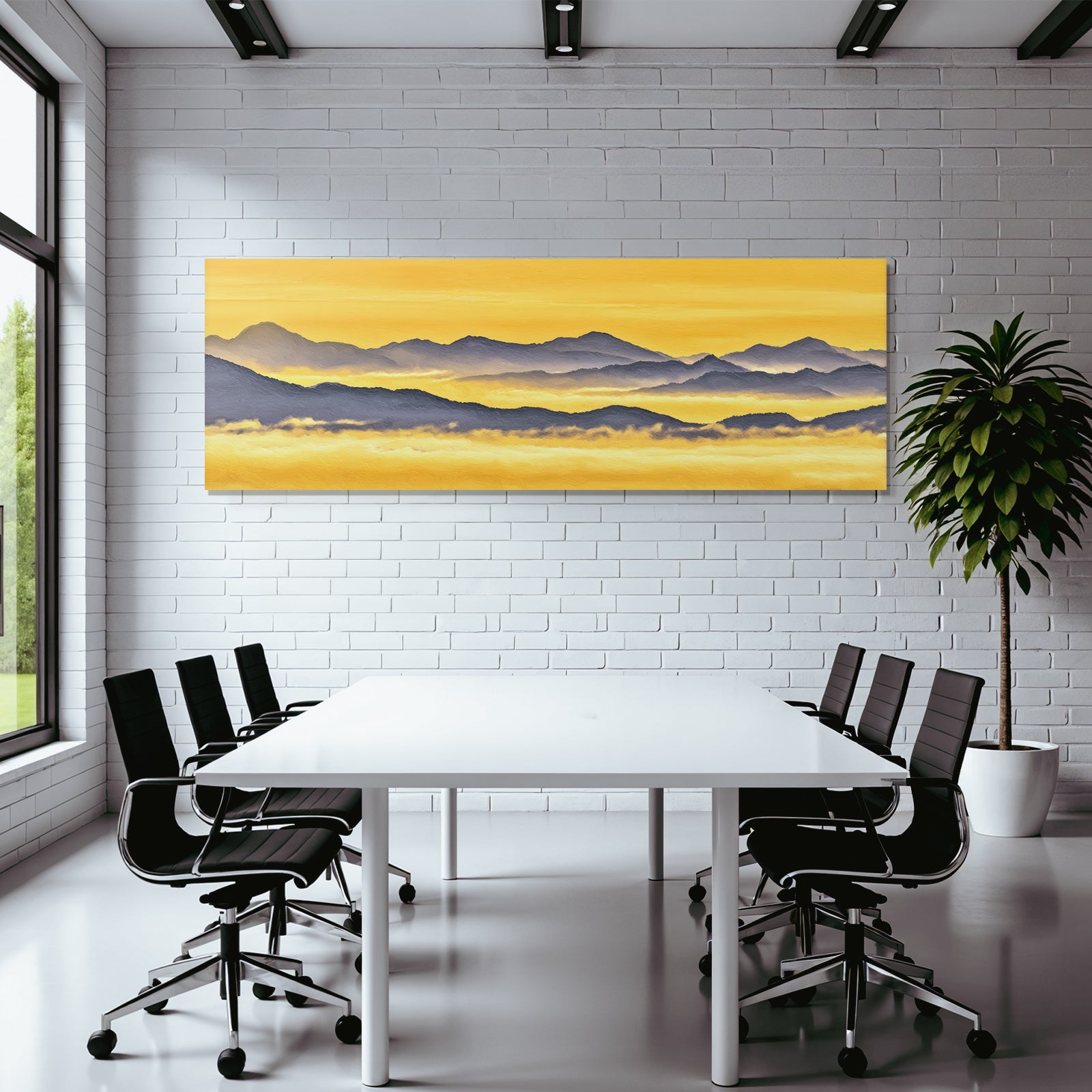 Gebirgssilhoütte Am Sonnenaufgang