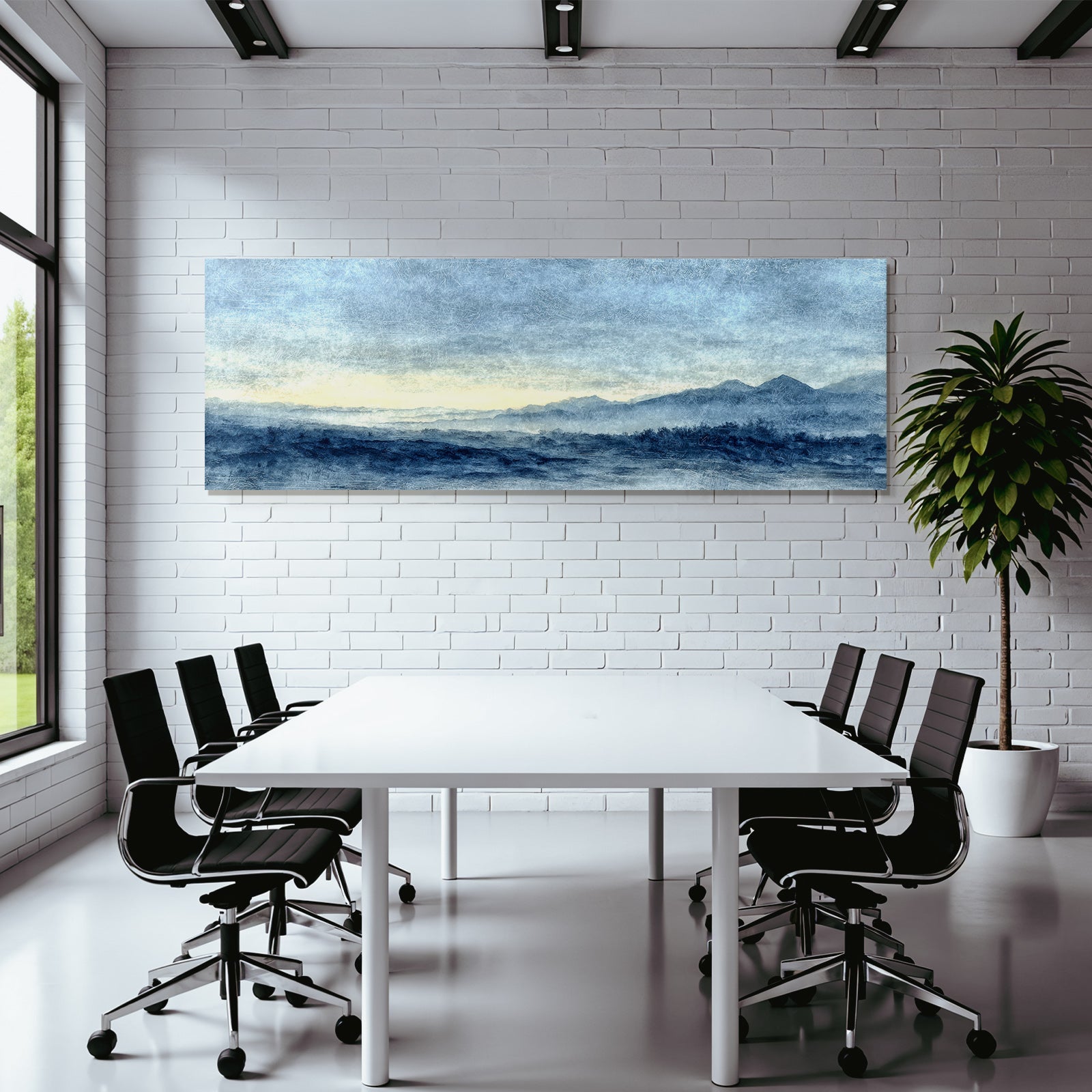 Mystische Berglandschaft Im Nebel