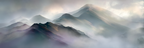 Sanfte Berglandschaft Im Nebel | Himmel und Wolken | Natur