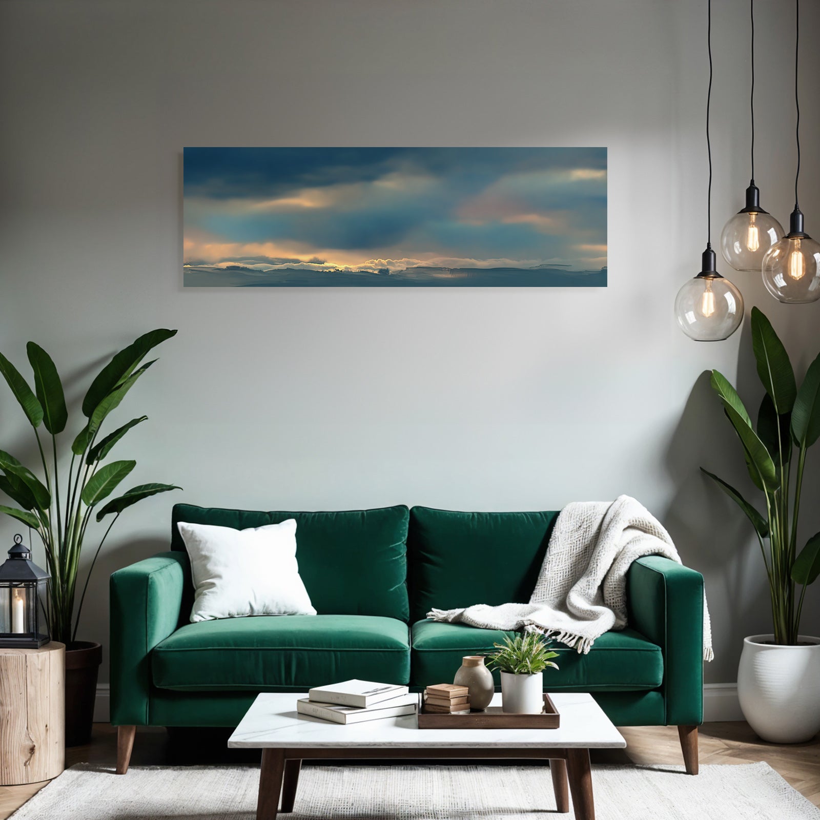 Stimmungsvolle Wolkenlandschaft Im Sonnenaufgang