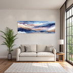 Traumhafte Abstrakte Landschaft In Blau Rosa Und Creme