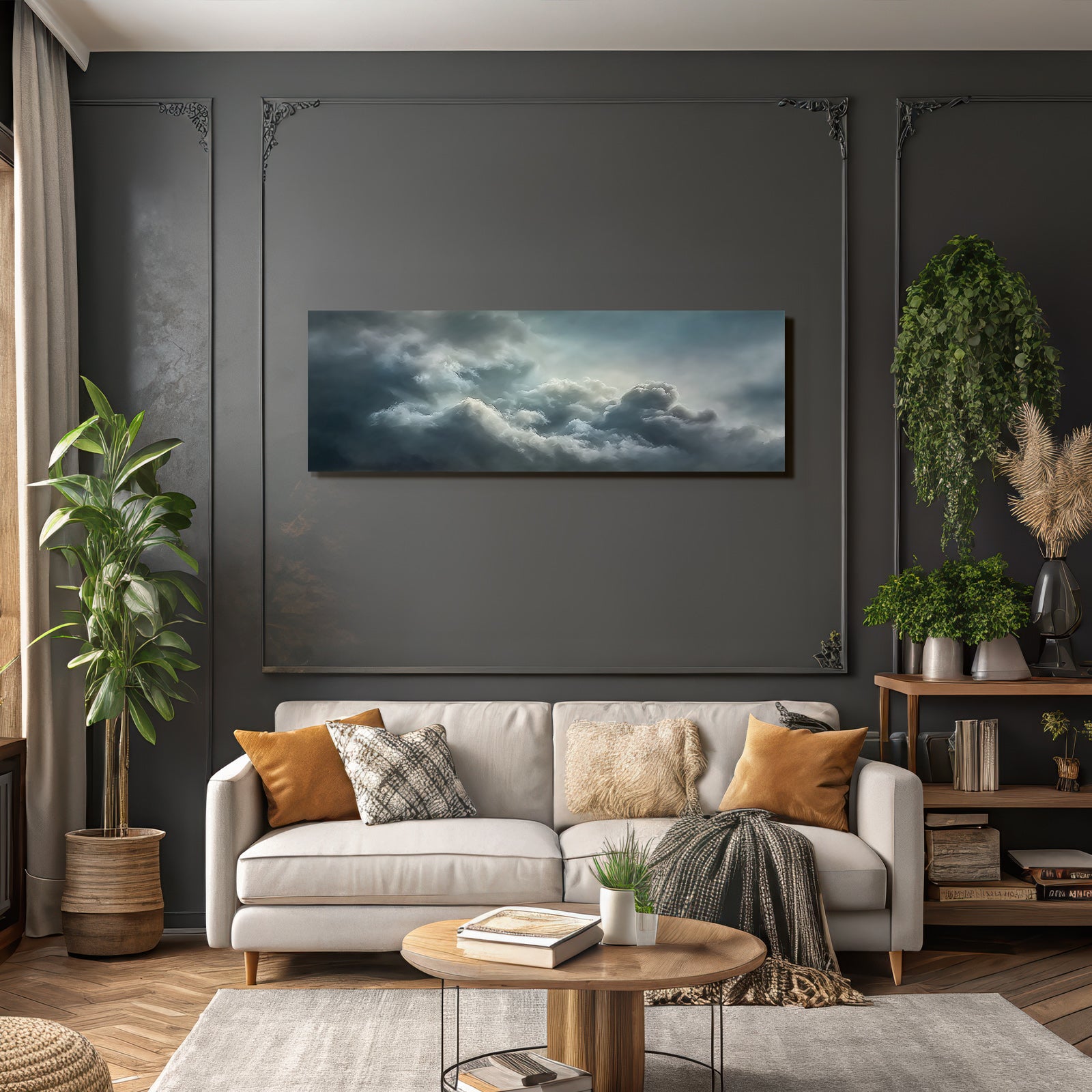 Wolkenhimmel Mit Dramatischen Texturen Und Farbverlauf