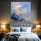 Abstrakte Berglandschaft In Blau Und Hellen Farben