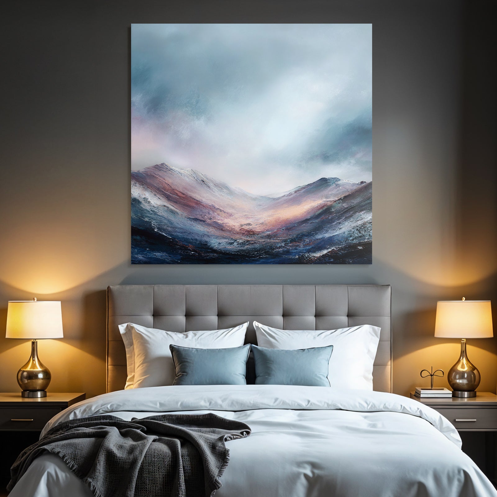 Abstrakte Gebirgslandschaft Mit Dramatischem Himmel