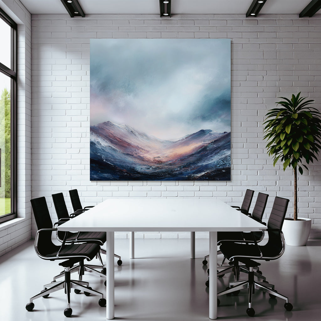 Abstrakte Gebirgslandschaft Mit Dramatischem Himmel