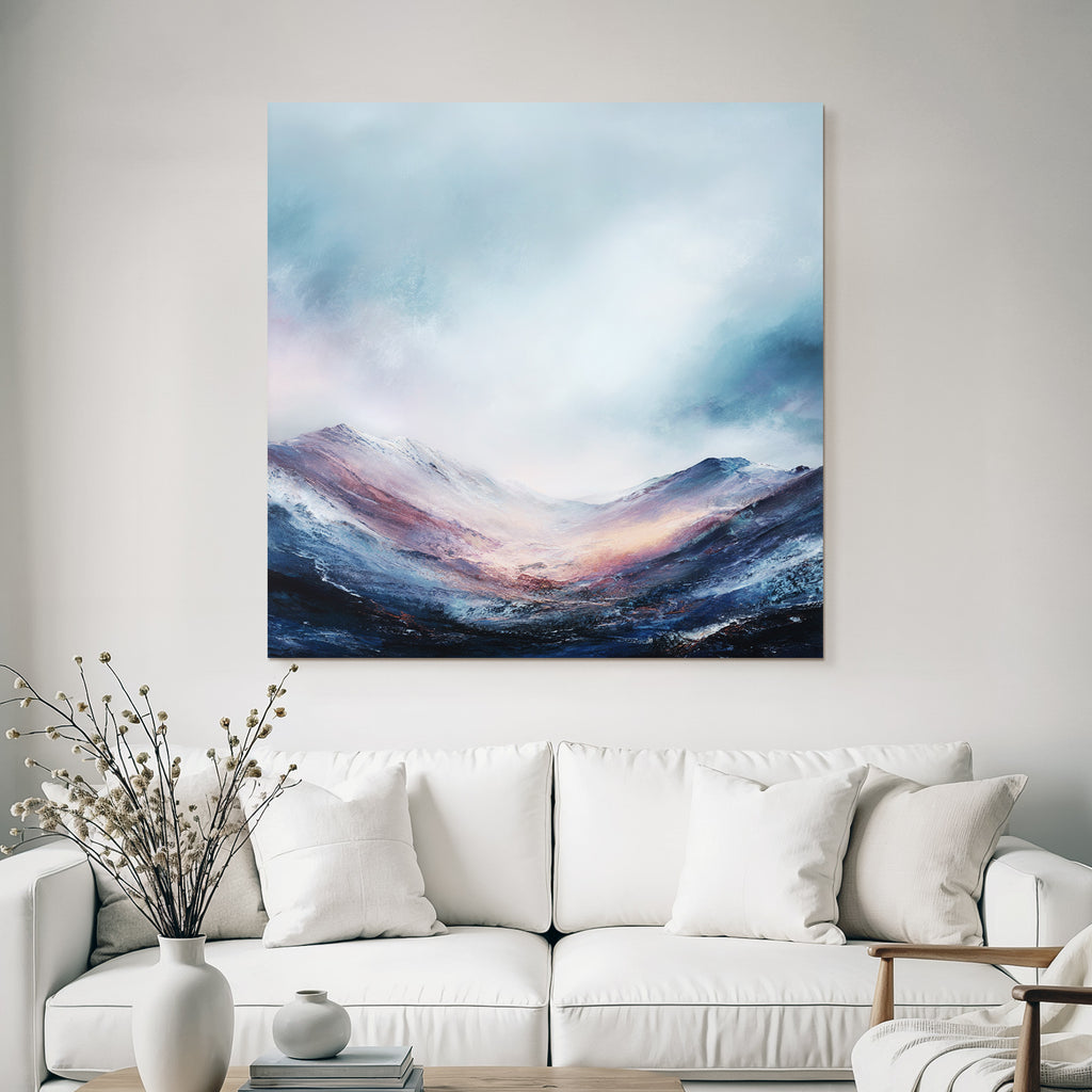 Abstrakte Gebirgslandschaft Mit Dramatischem Himmel