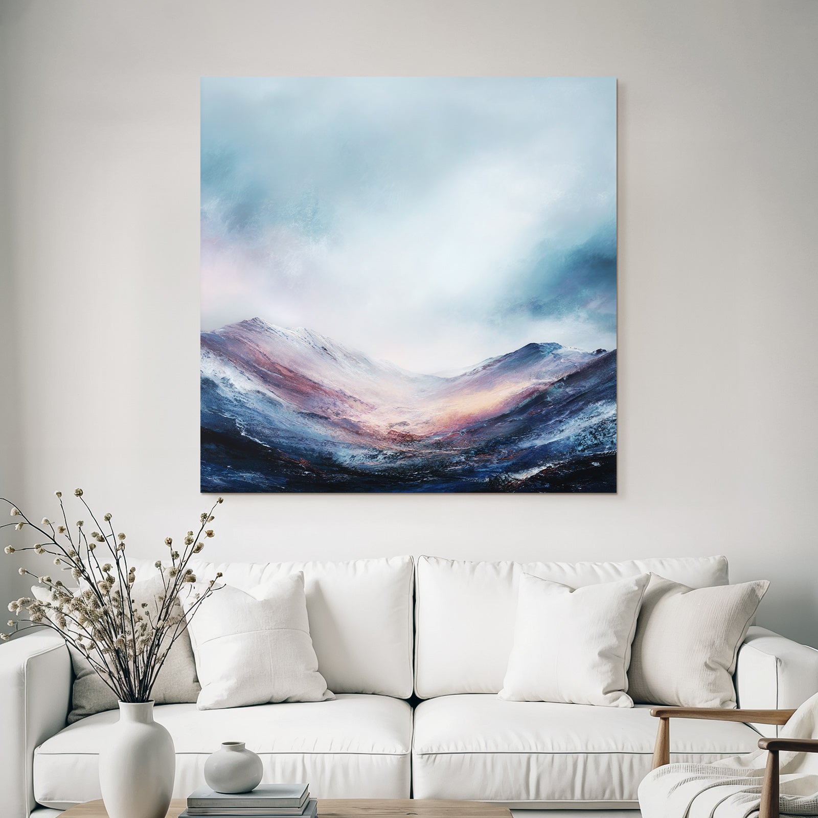 Abstrakte Gebirgslandschaft Mit Dramatischem Himmel