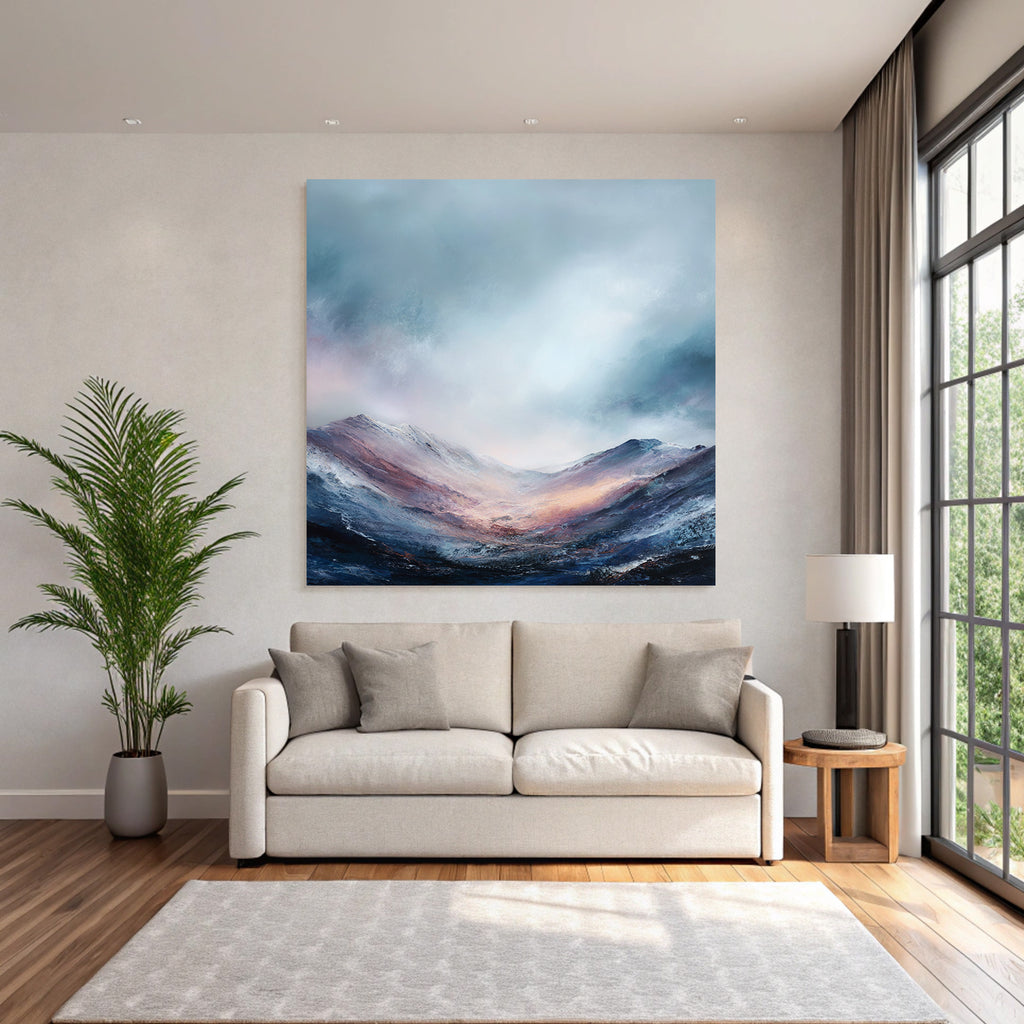 Abstrakte Gebirgslandschaft Mit Dramatischem Himmel