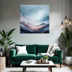 Abstrakte Gebirgslandschaft Mit Dramatischem Himmel