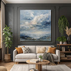 Abstrakte Landschaft Mit Wolkenhimmel Und Sanften Farbtupfern