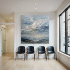 Abstrakte Landschaft Mit Wolkenhimmel Und Sanften Farbtupfern