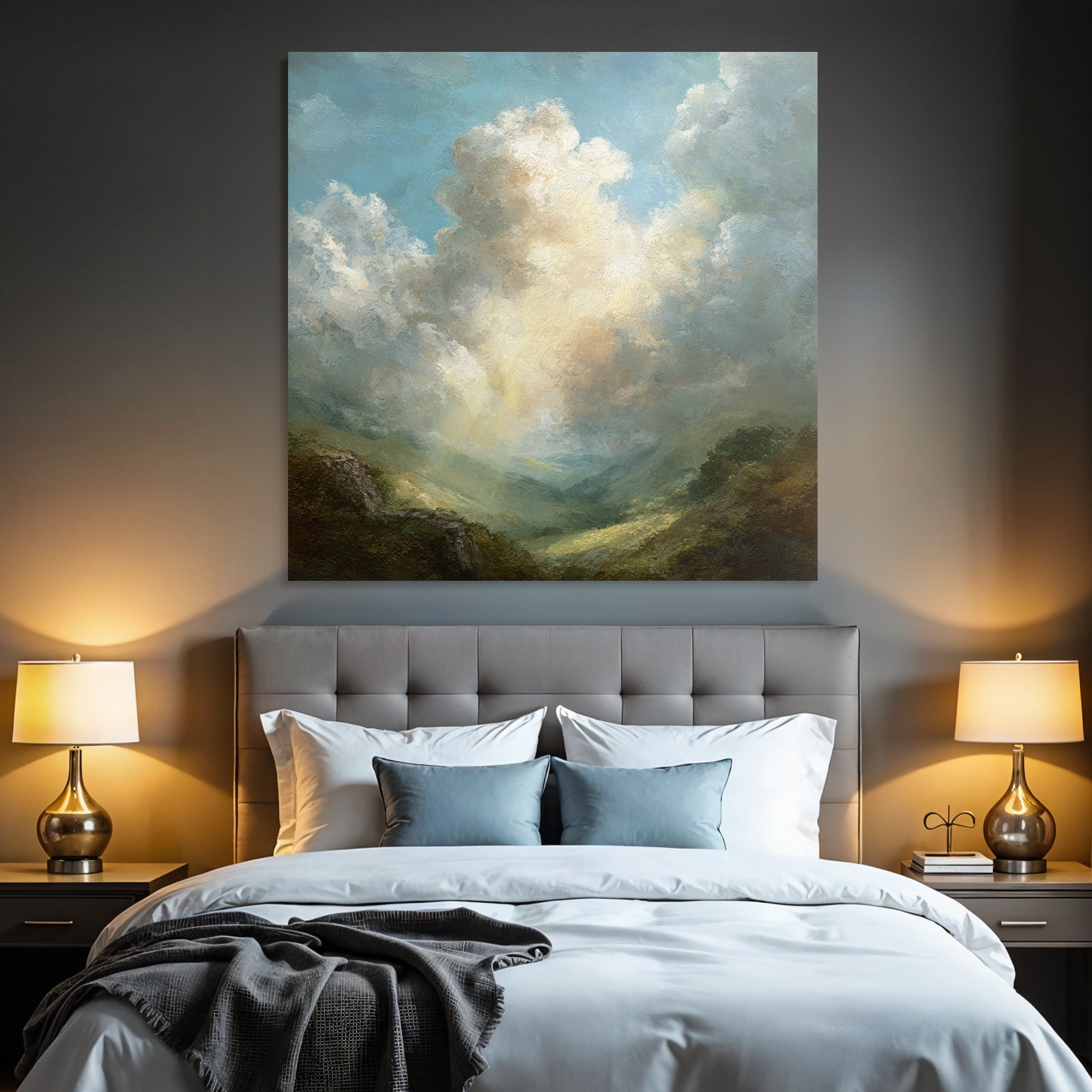 Berglandschaft Mit Lichtstrahlen Und Wolkenmeer