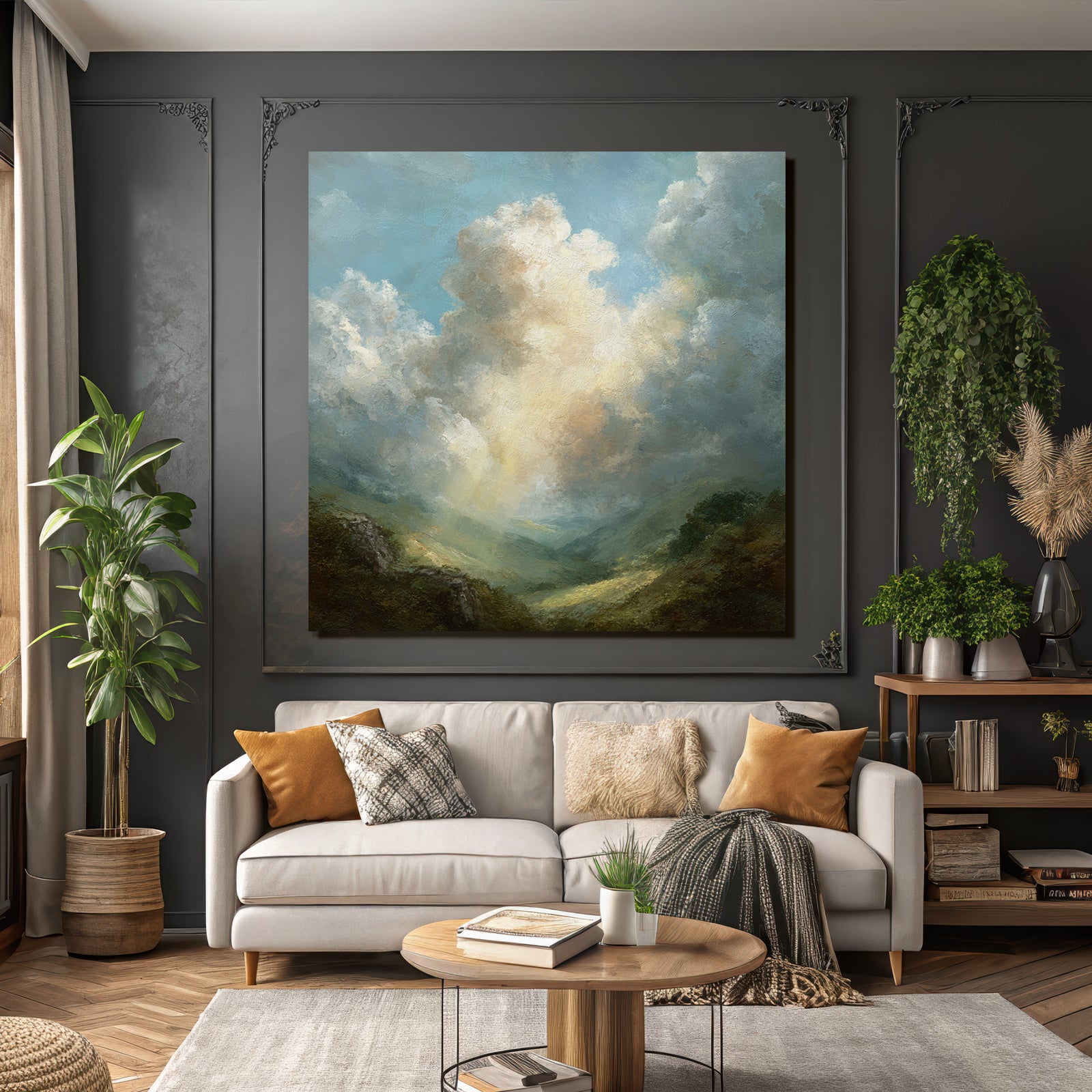 Berglandschaft Mit Lichtstrahlen Und Wolkenmeer