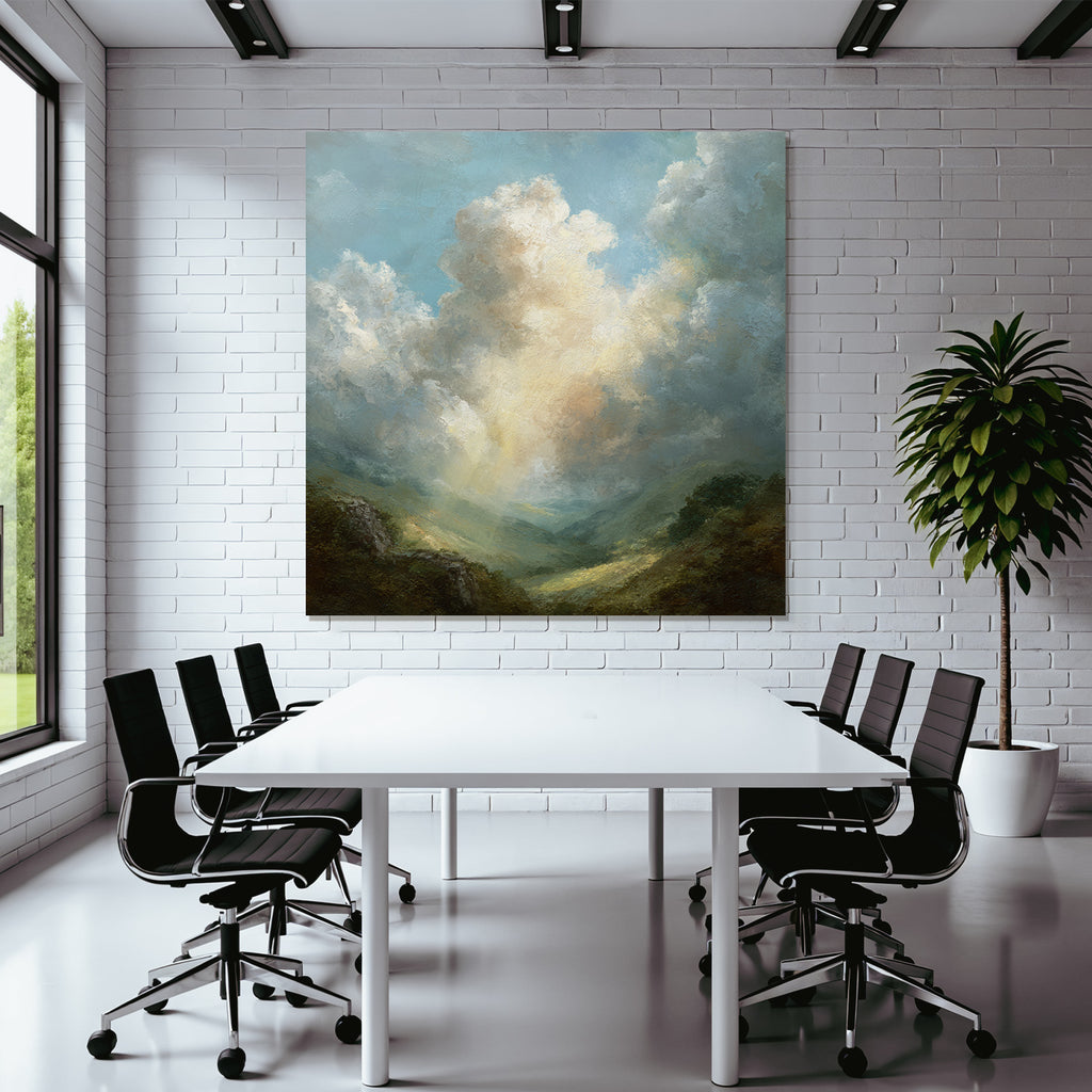 Berglandschaft Mit Lichtstrahlen Und Wolkenmeer