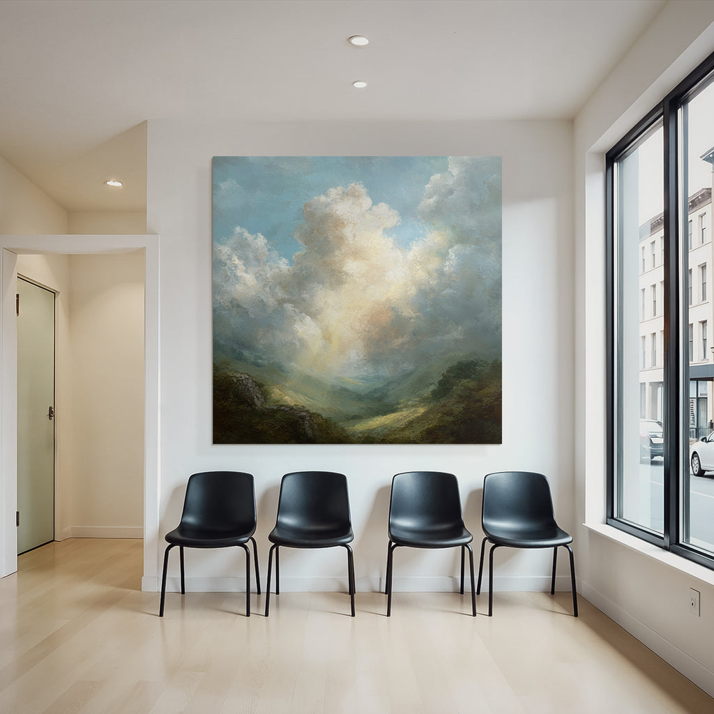 Berglandschaft Mit Lichtstrahlen Und Wolkenmeer