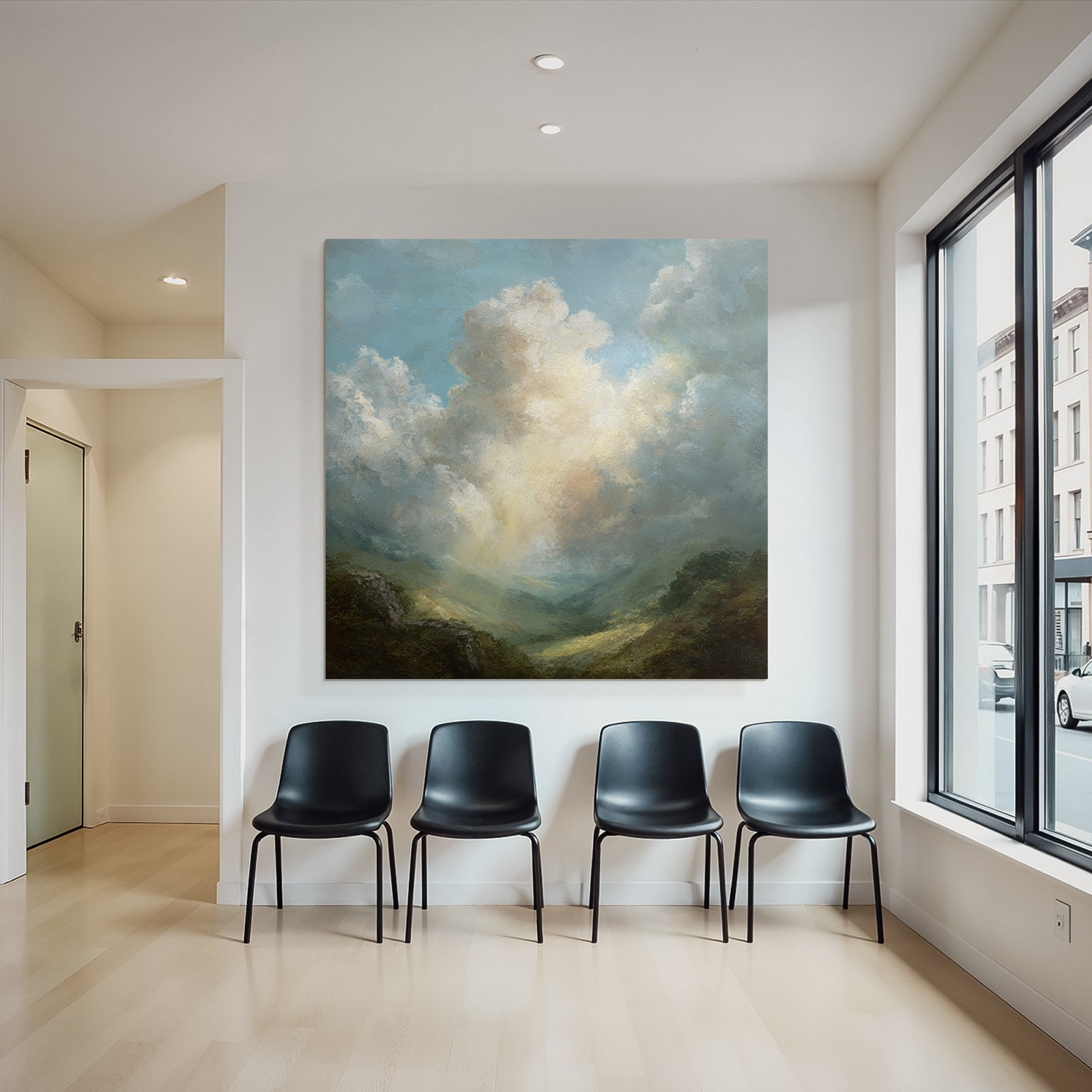 Berglandschaft Mit Lichtstrahlen Und Wolkenmeer