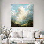 Berglandschaft Mit Lichtstrahlen Und Wolkenmeer