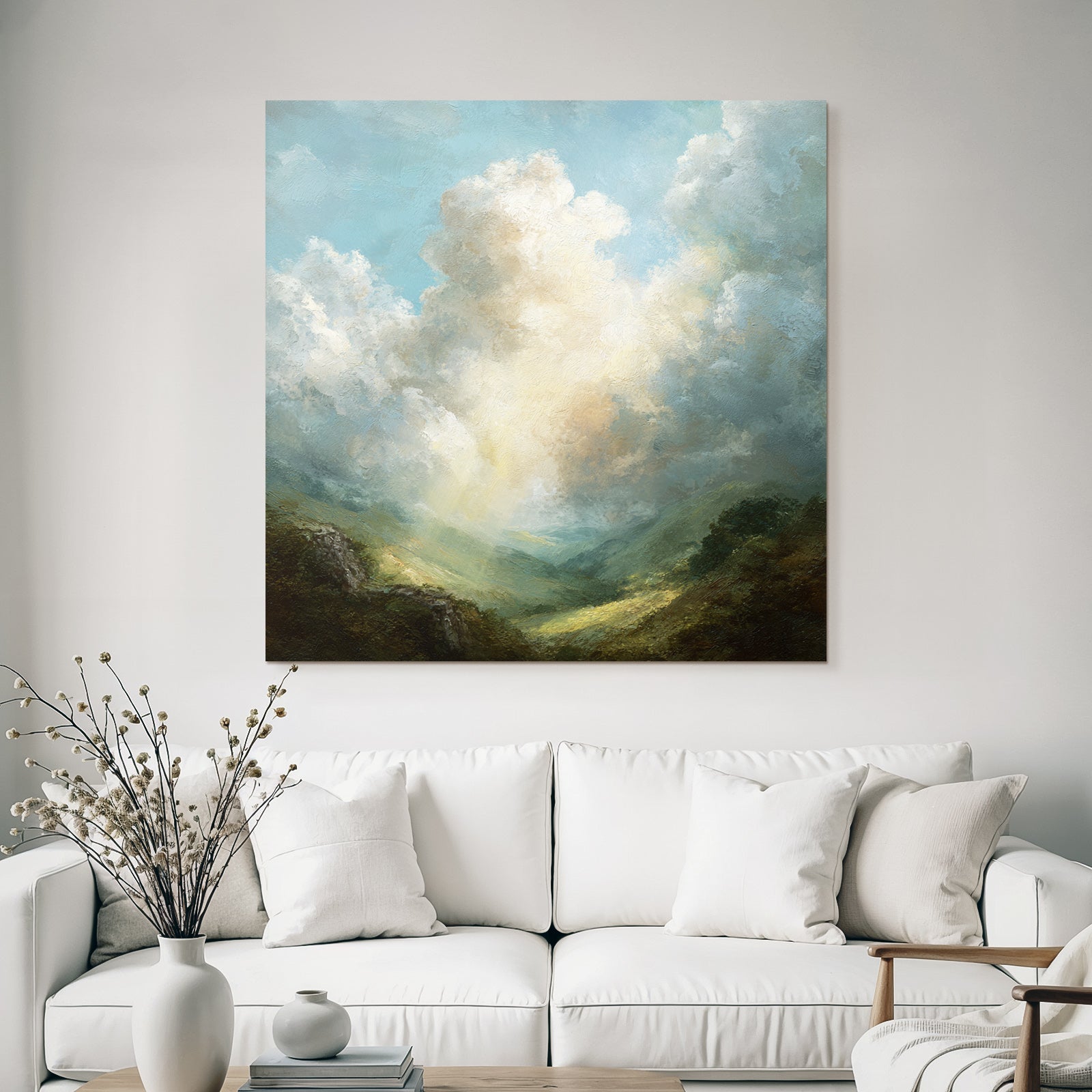 Berglandschaft Mit Lichtstrahlen Und Wolkenmeer