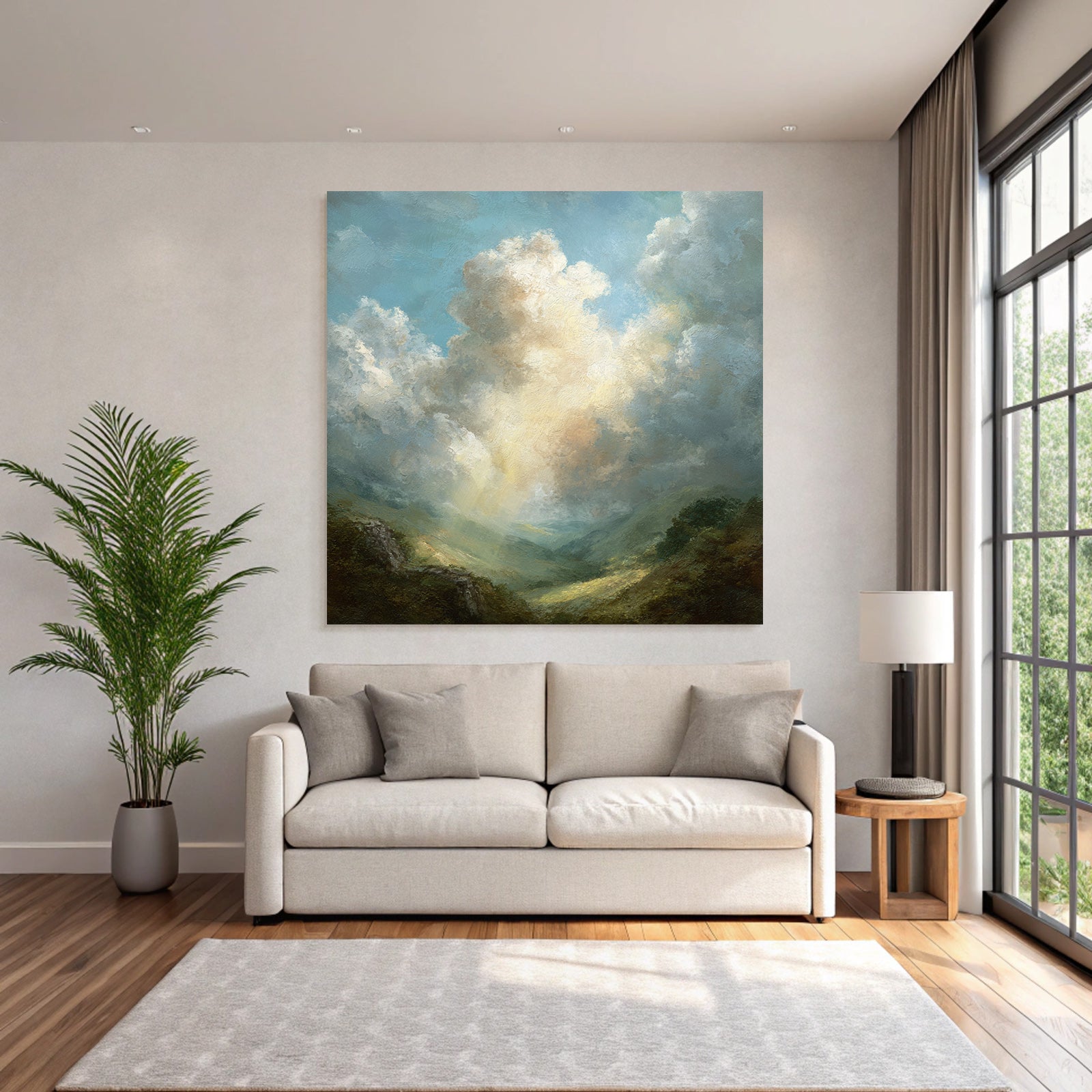 Berglandschaft Mit Lichtstrahlen Und Wolkenmeer