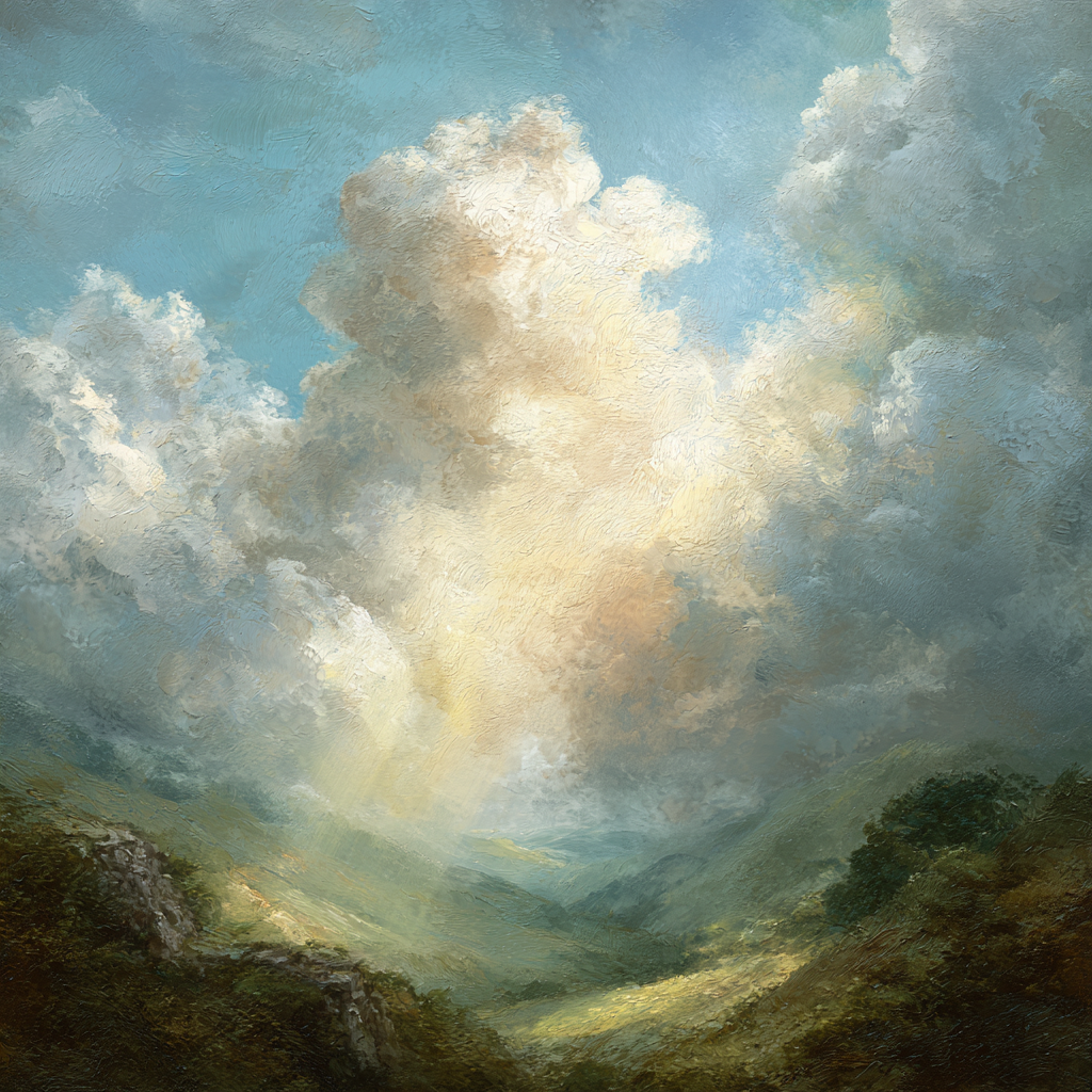Berglandschaft Mit Lichtstrahlen Und Wolkenmeer | Himmel und Wolken | Natur