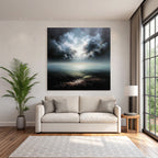 Dramatische Atmosphärische Meerlandschaft Mit Stimmungsvollem Himmel
