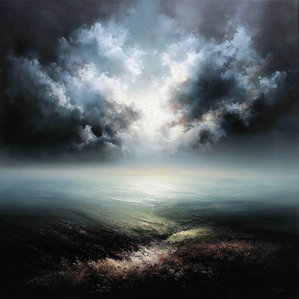 Dramatische Atmosphärische Meerlandschaft Mit Stimmungsvollem Himmel | Himmel und Wolken | Natur