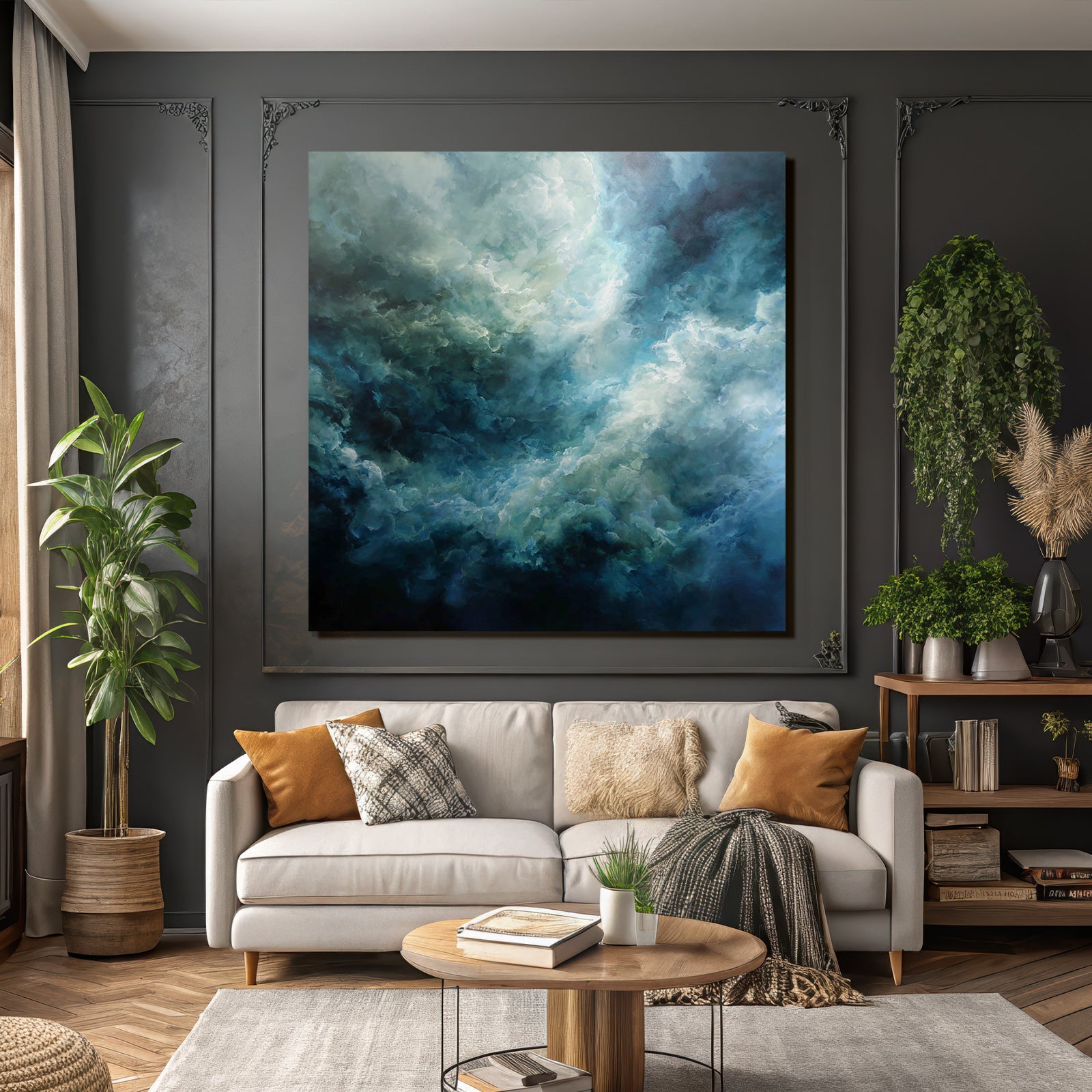 Dramatische Wolkenlandschaft In Blau Tönen