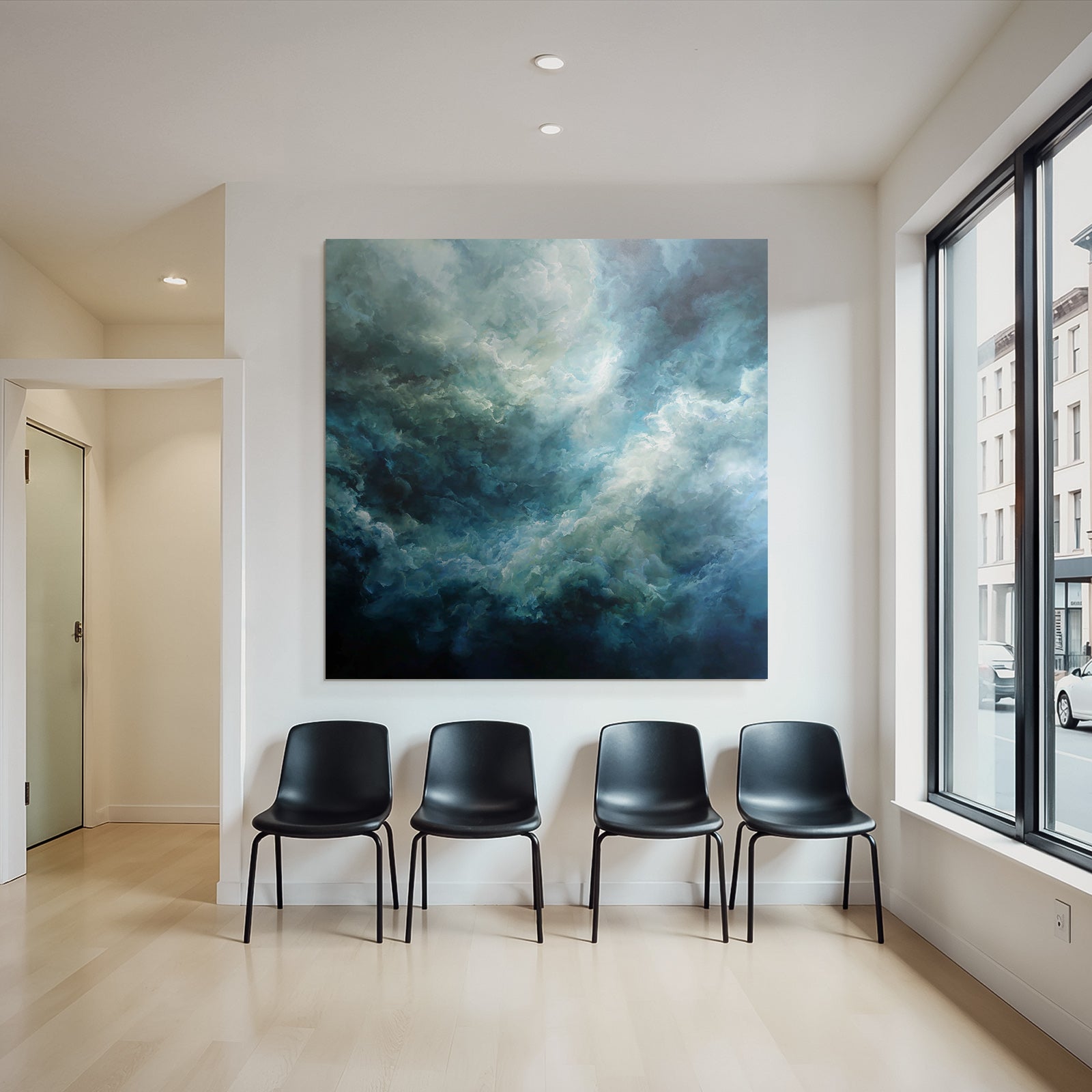 Dramatische Wolkenlandschaft In Blau Tönen