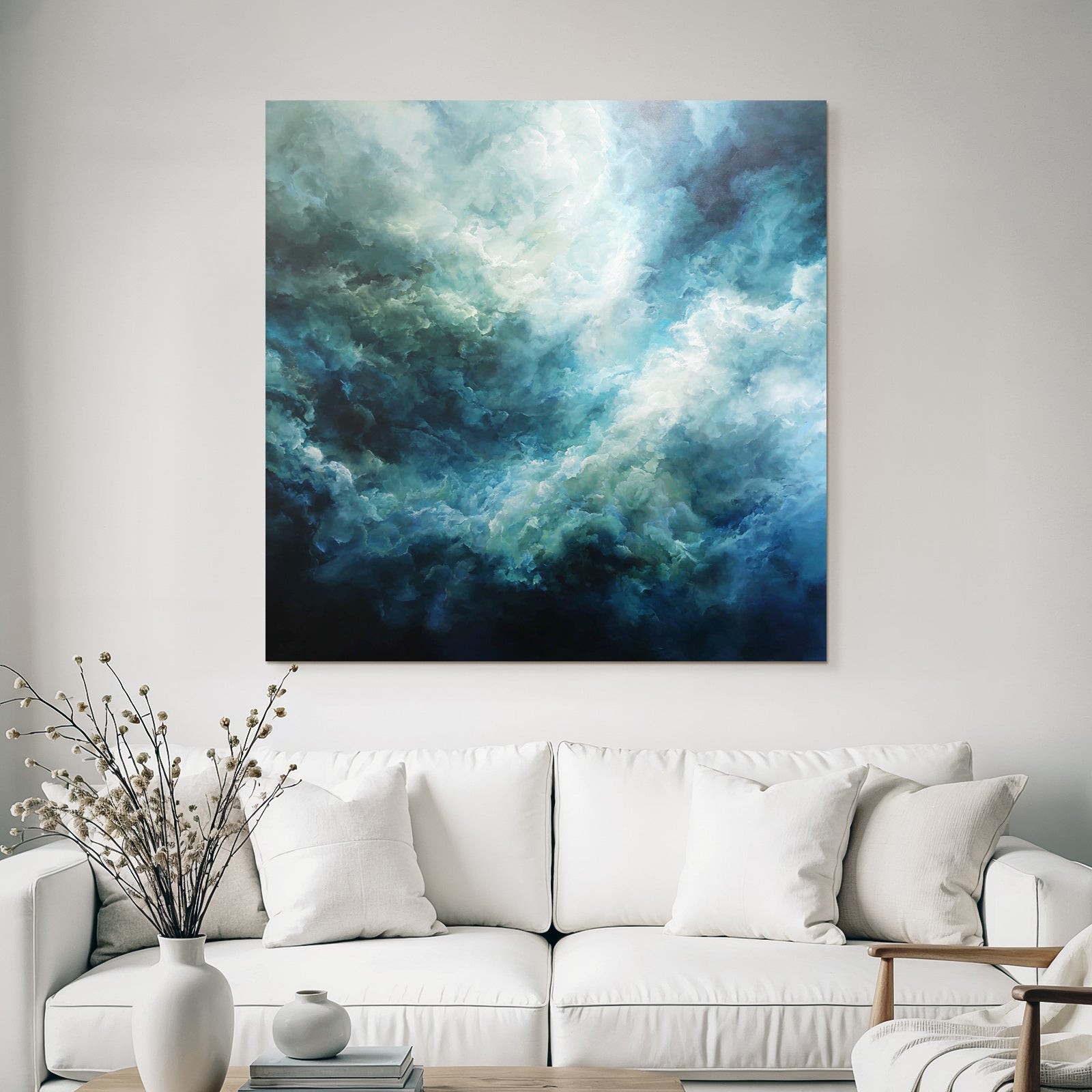 Dramatische Wolkenlandschaft In Blau Tönen