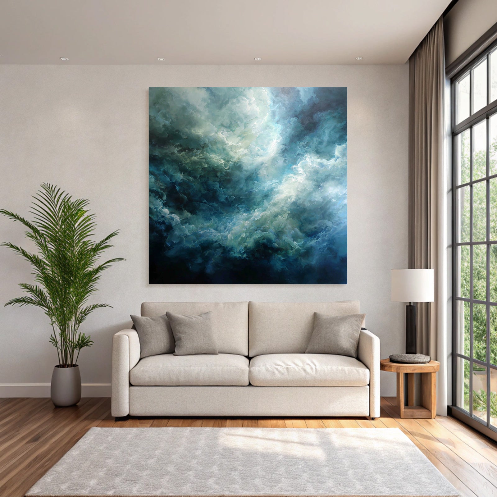 Dramatische Wolkenlandschaft In Blau Tönen