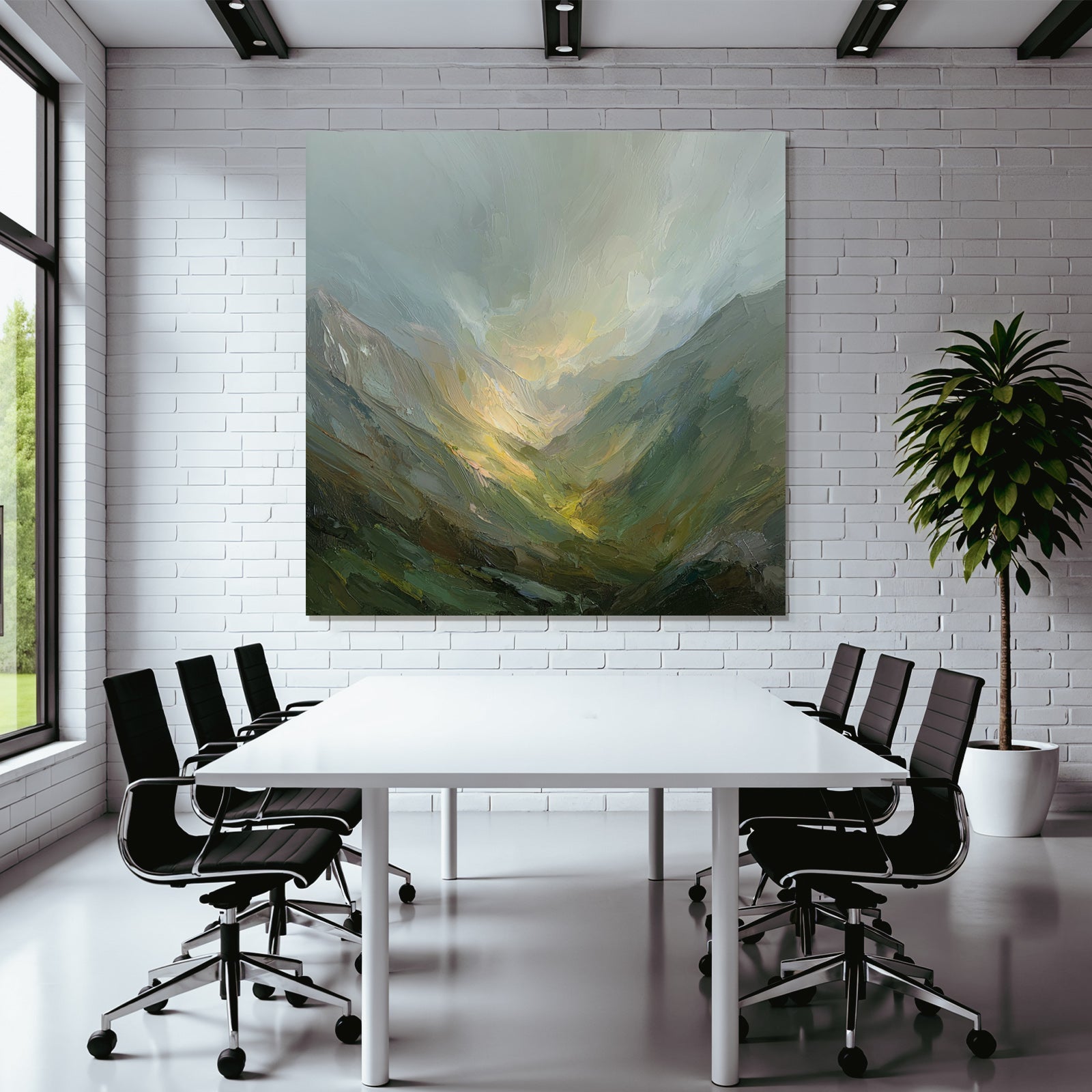 Friedliche Landschaft Mit Bergen Und Sonnenaufgang