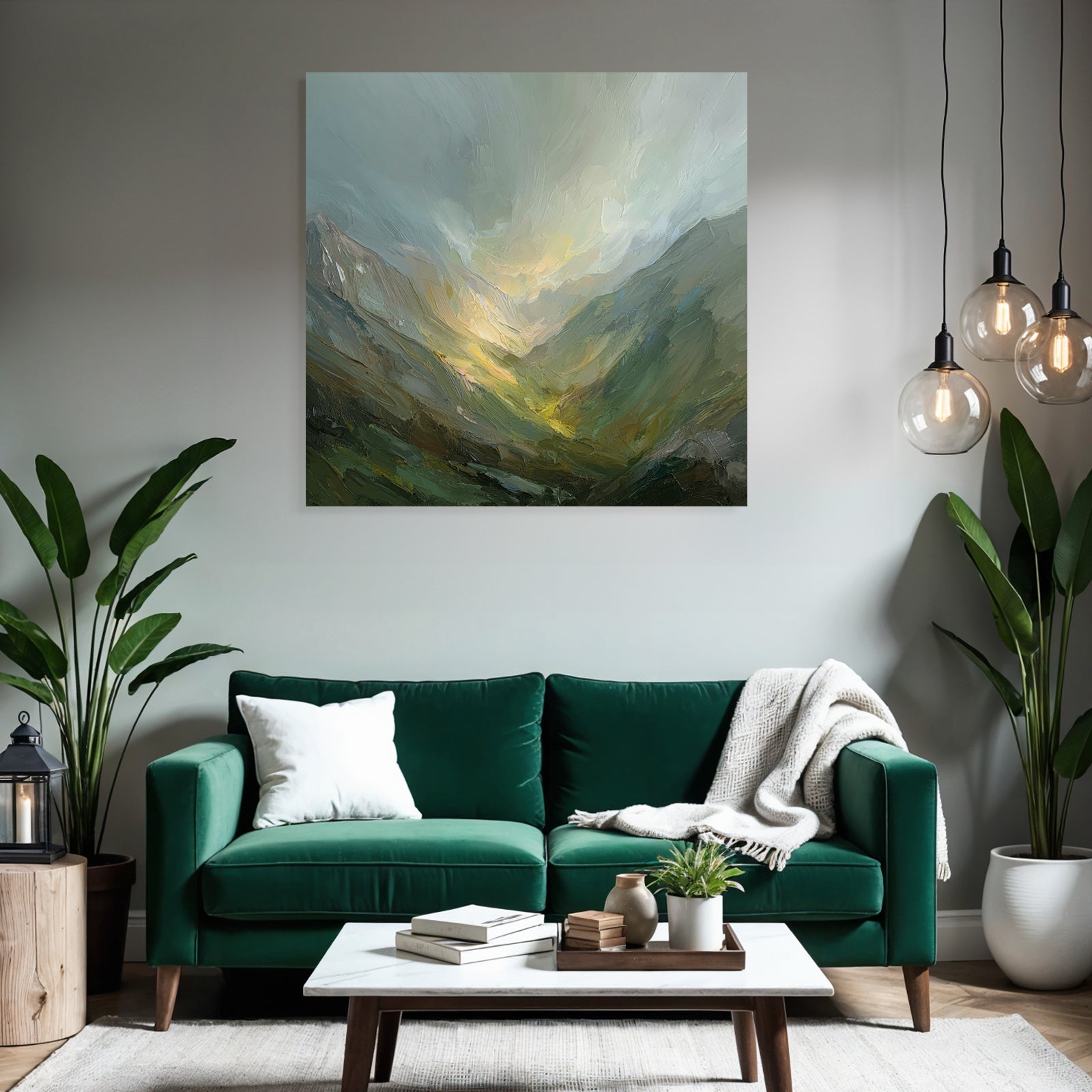Friedliche Landschaft Mit Bergen Und Sonnenaufgang