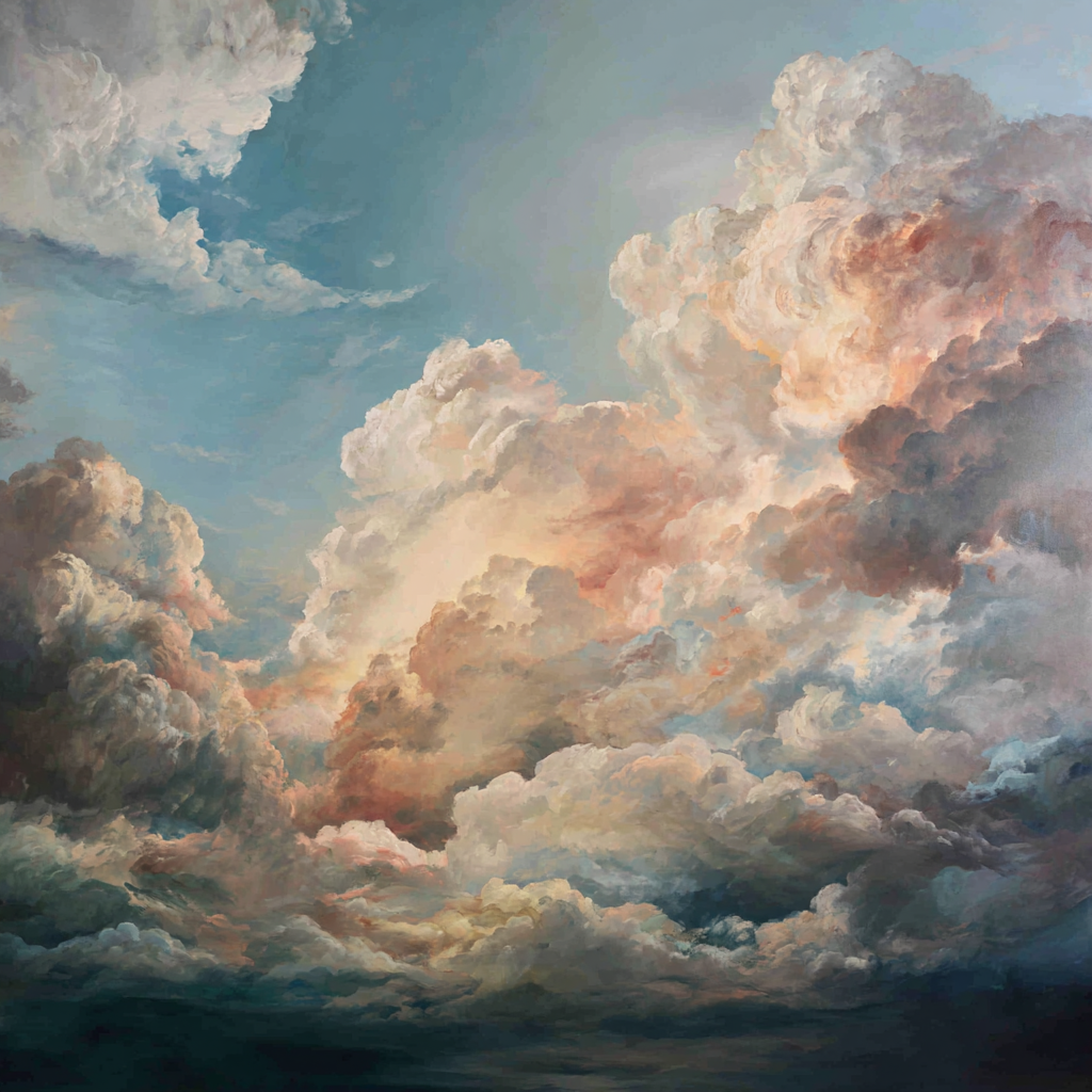 Friedlicher Wolkenhimmel Gemälde | Himmel und Wolken | Natur