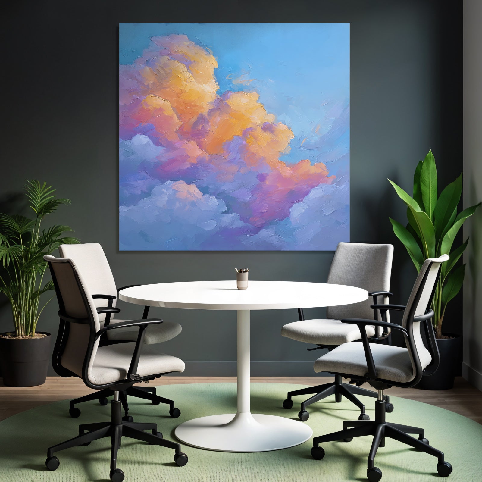 Pastellwolken Am Bunten Himmel