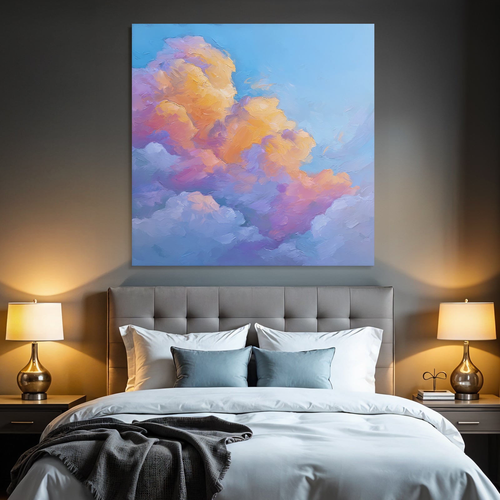 Pastellwolken Am Bunten Himmel