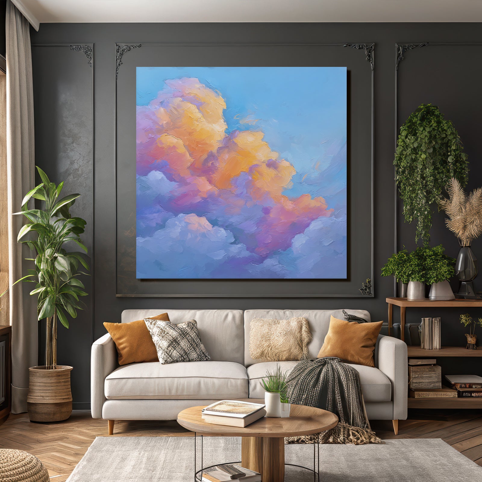 Pastellwolken Am Bunten Himmel