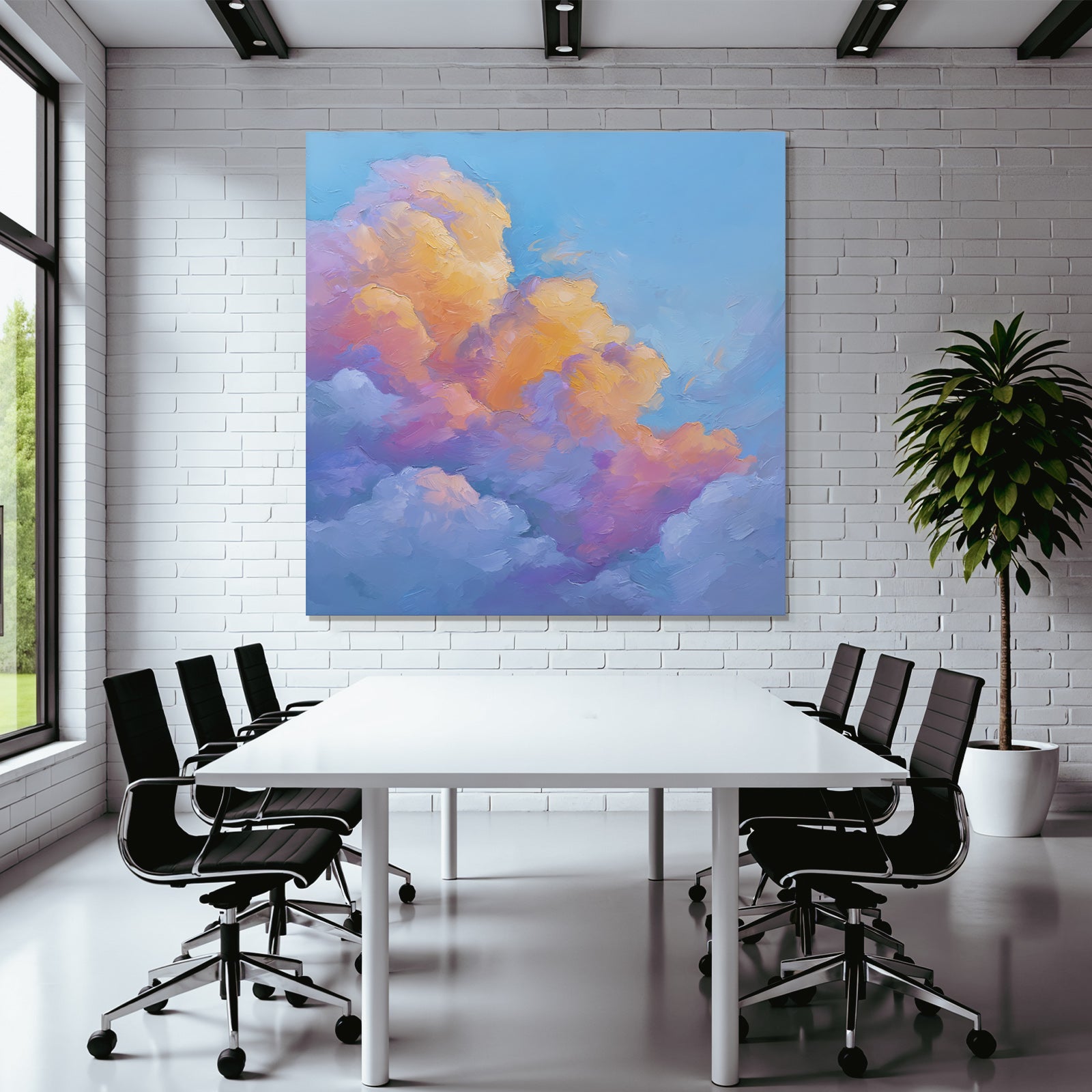 Pastellwolken Am Bunten Himmel