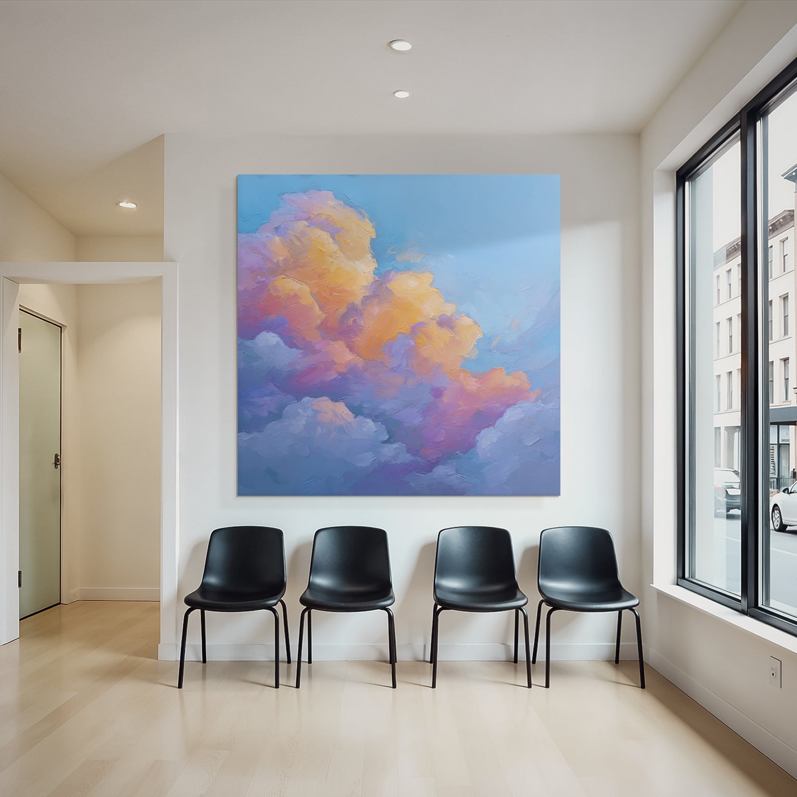 Pastellwolken Am Bunten Himmel