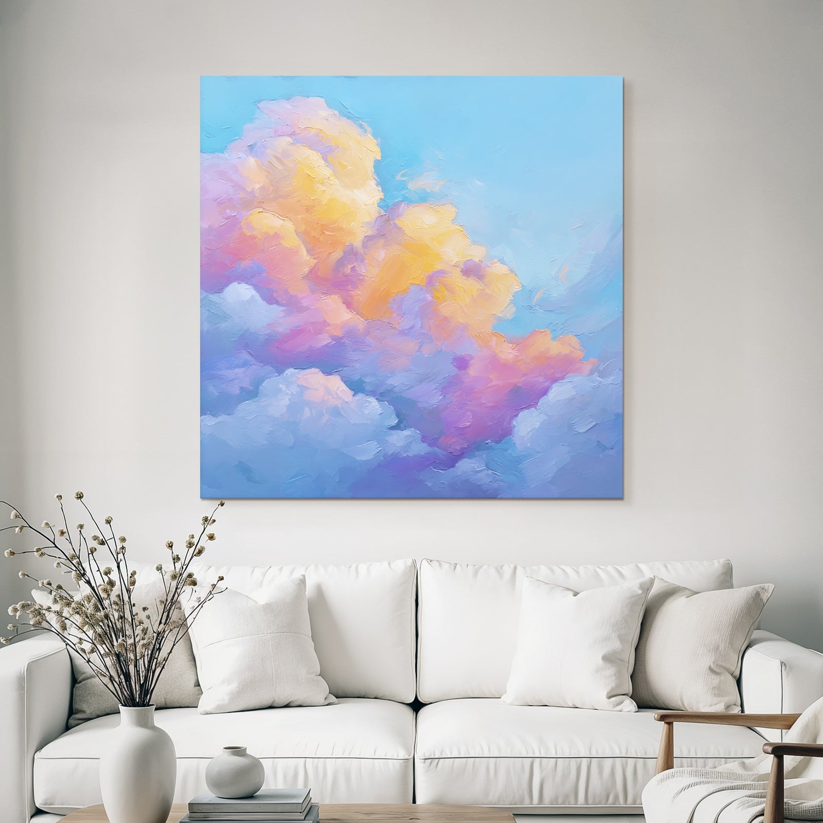 Pastellwolken Am Bunten Himmel