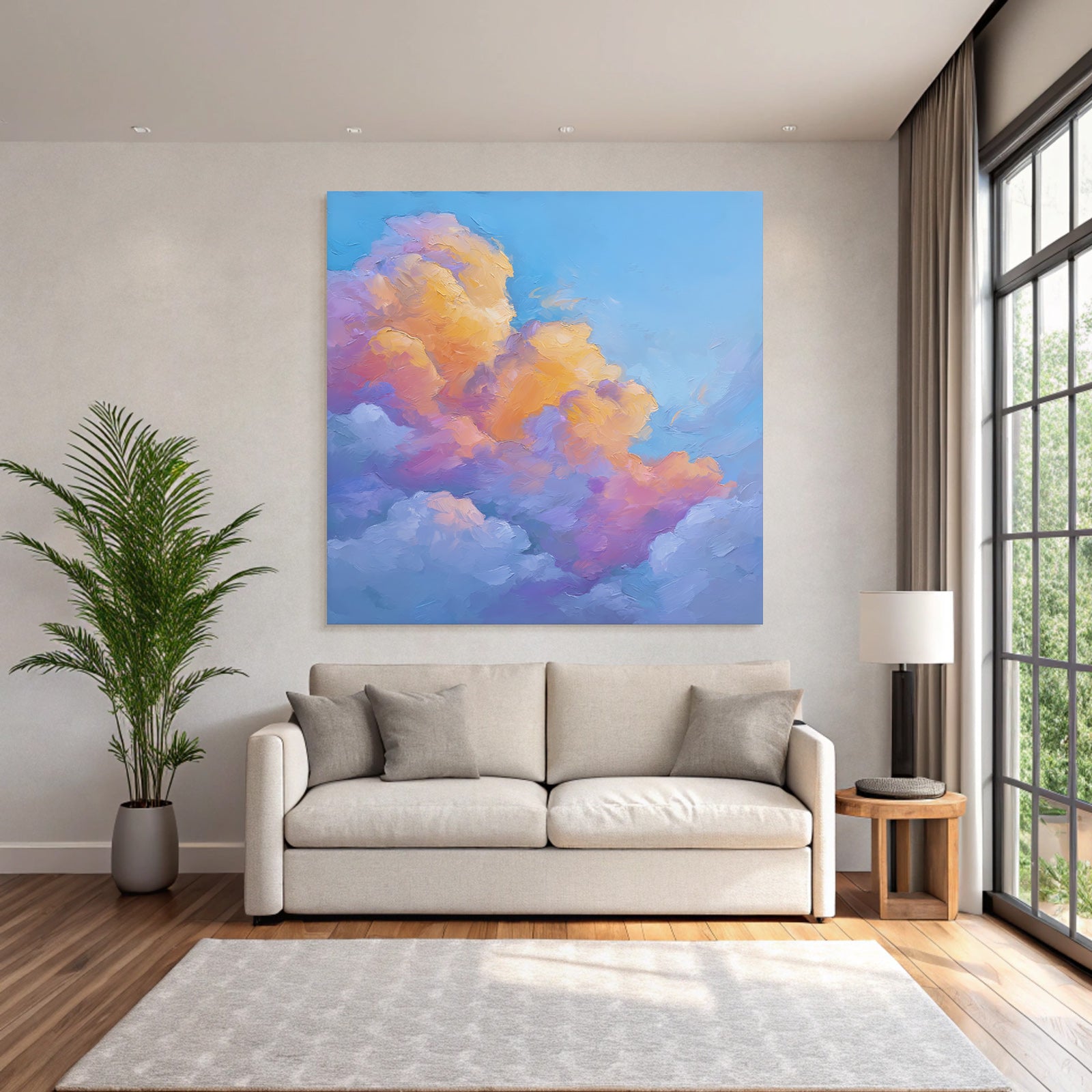 Pastellwolken Am Bunten Himmel