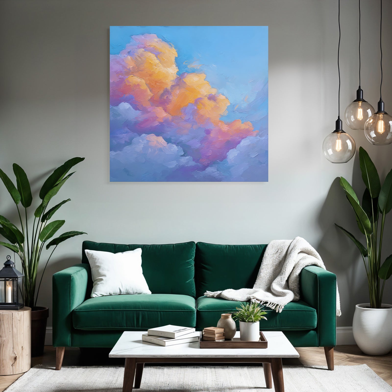Pastellwolken Am Bunten Himmel
