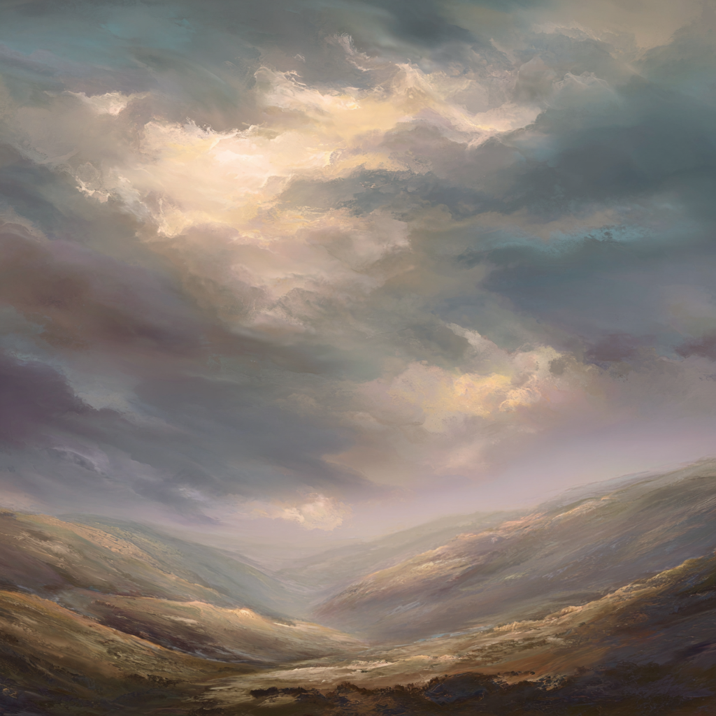 Sanfte Hugelandschaft Im Abendlicht | Himmel und Wolken | Natur