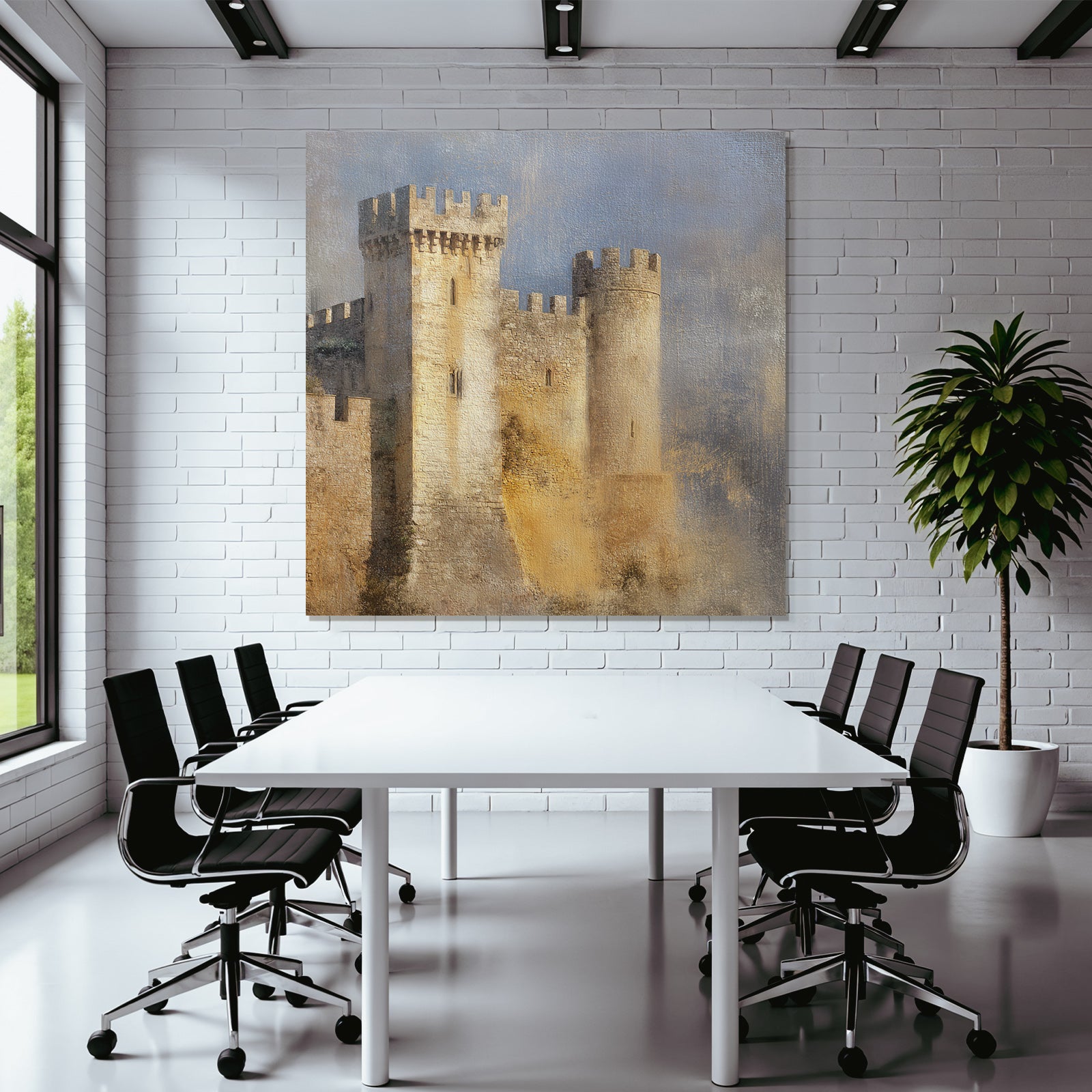 Steinernes Schloss Mit Türmen Und Alter Atmosphäre