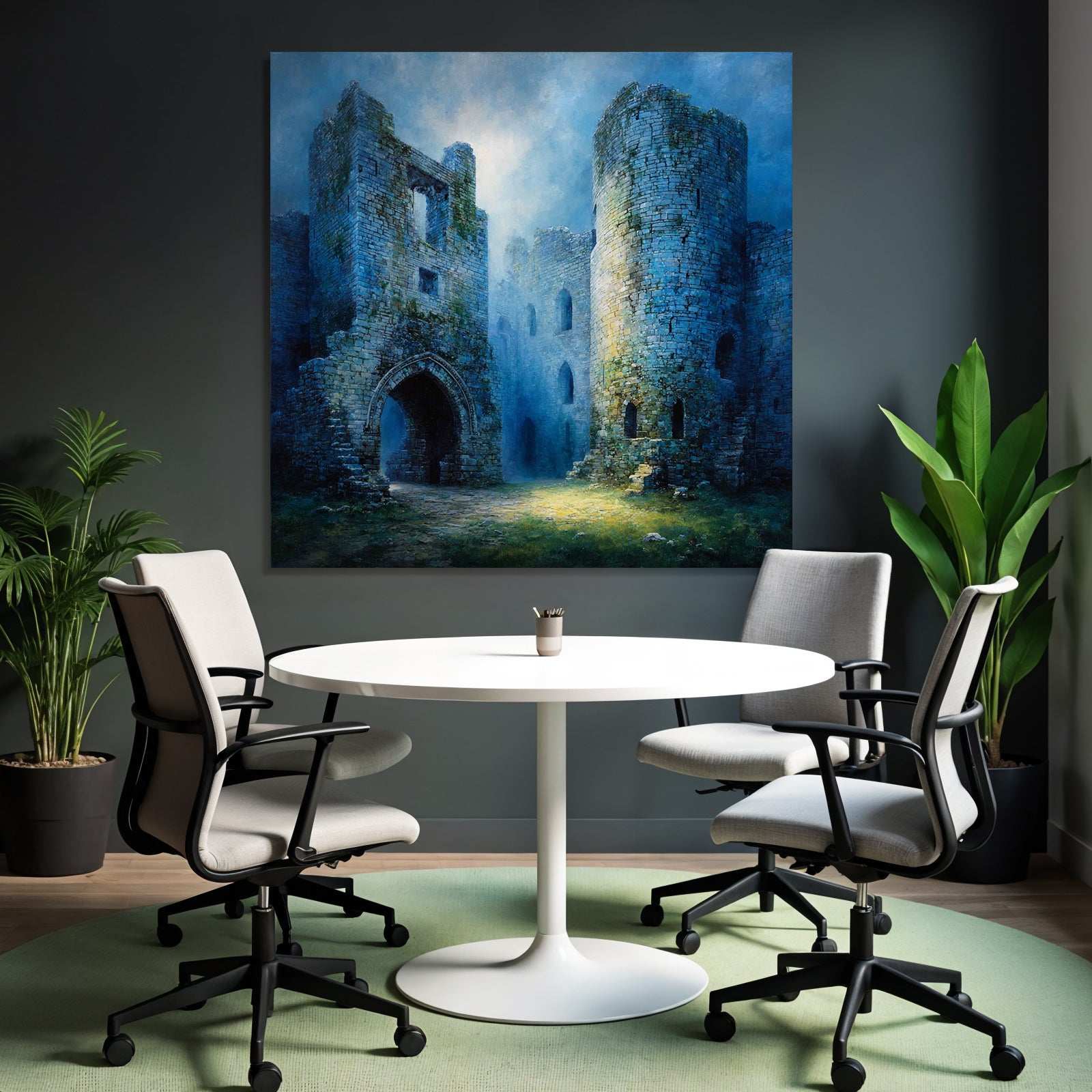 Stimmungsvolle Szene Einer Verfallenen Burg