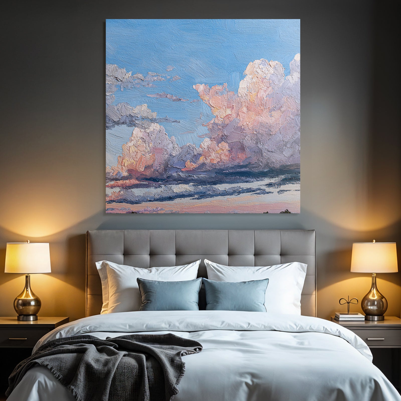 Wolkenhimmel In Rosa Purpur Und Blau