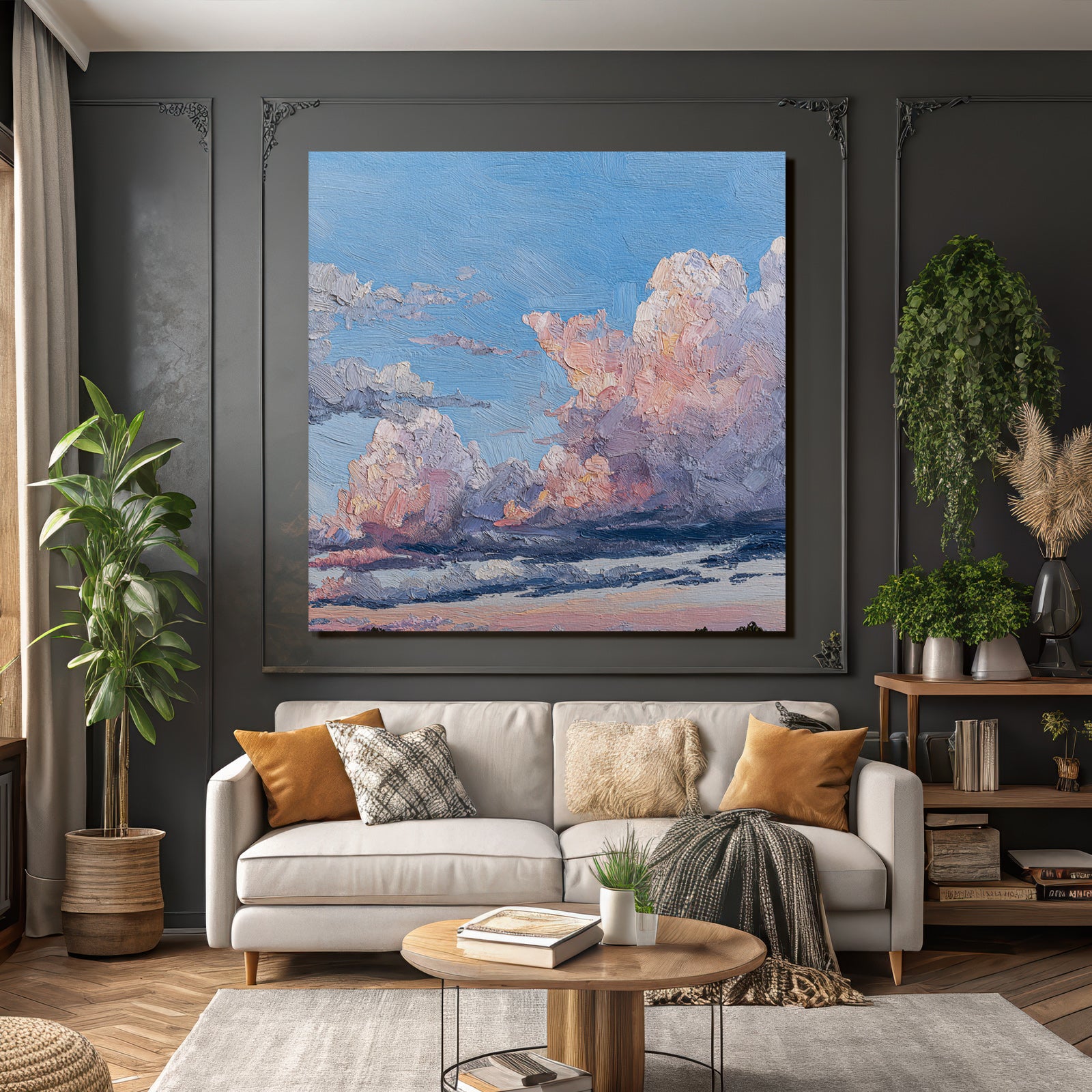 Wolkenhimmel In Rosa Purpur Und Blau