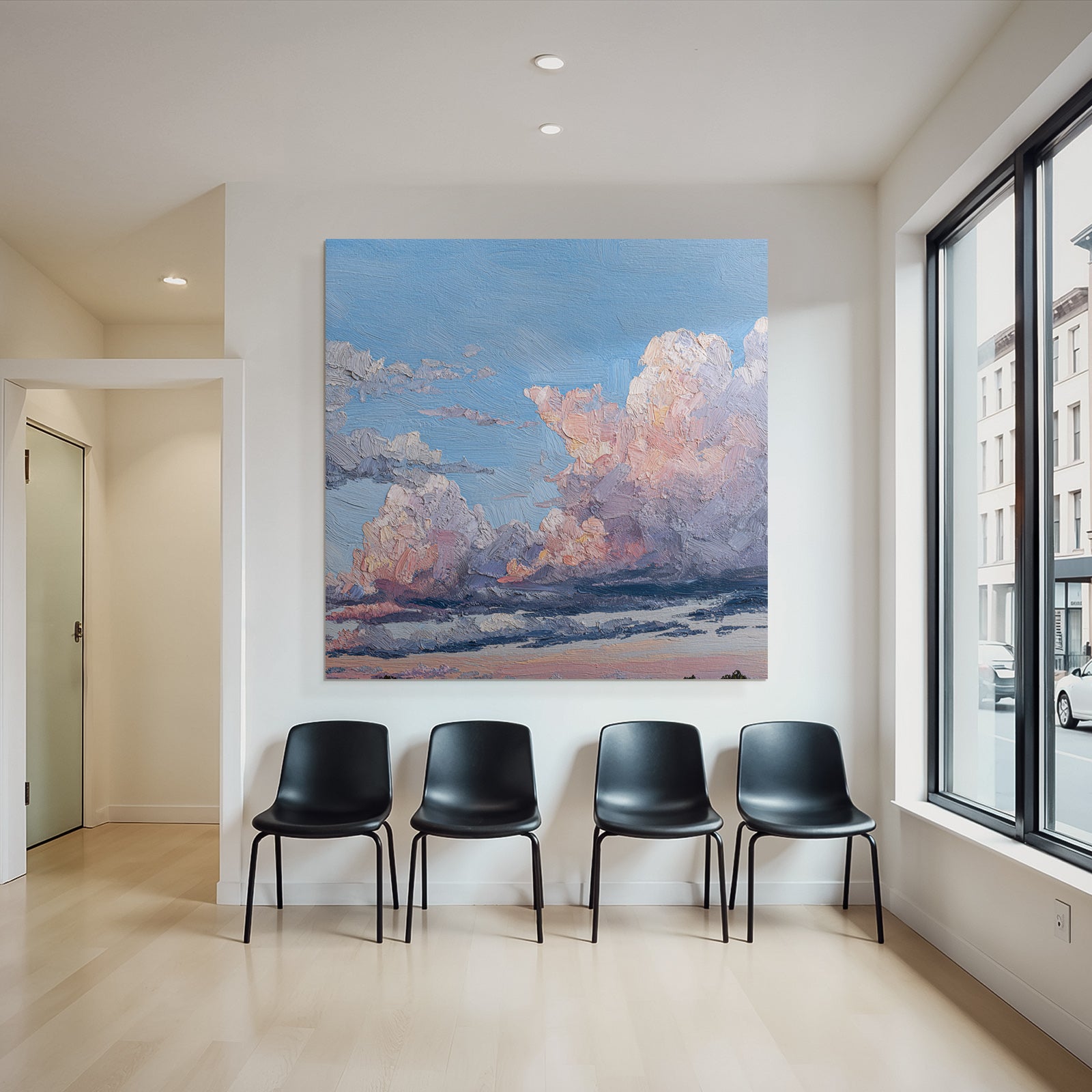 Wolkenhimmel In Rosa Purpur Und Blau