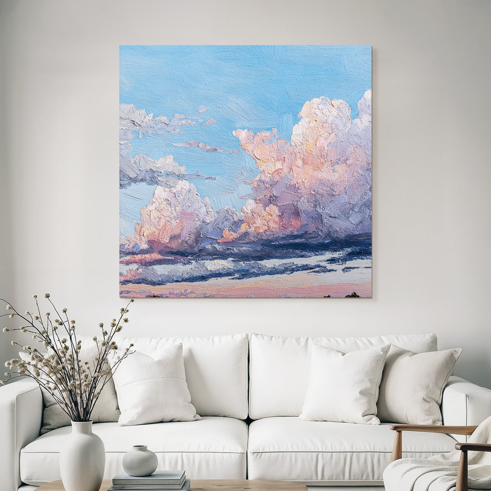 Wolkenhimmel In Rosa Purpur Und Blau